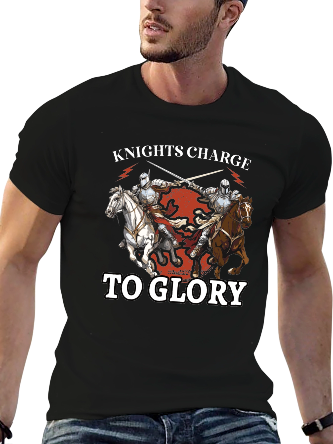 Knights Charge to Glory T-Shirt - Medieval Design