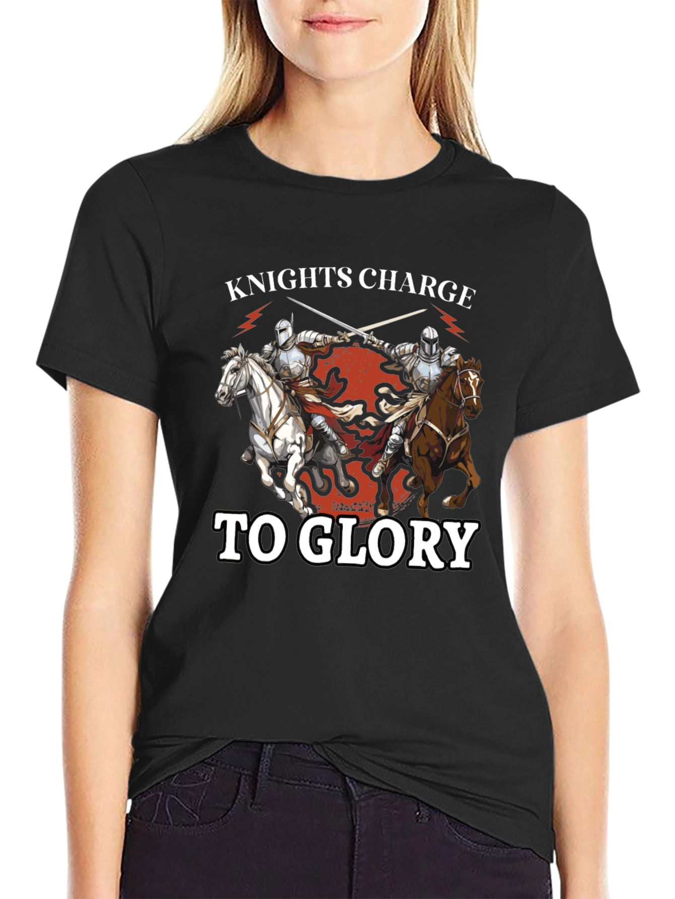 Knights Charge to Glory T-Shirt - Medieval Design