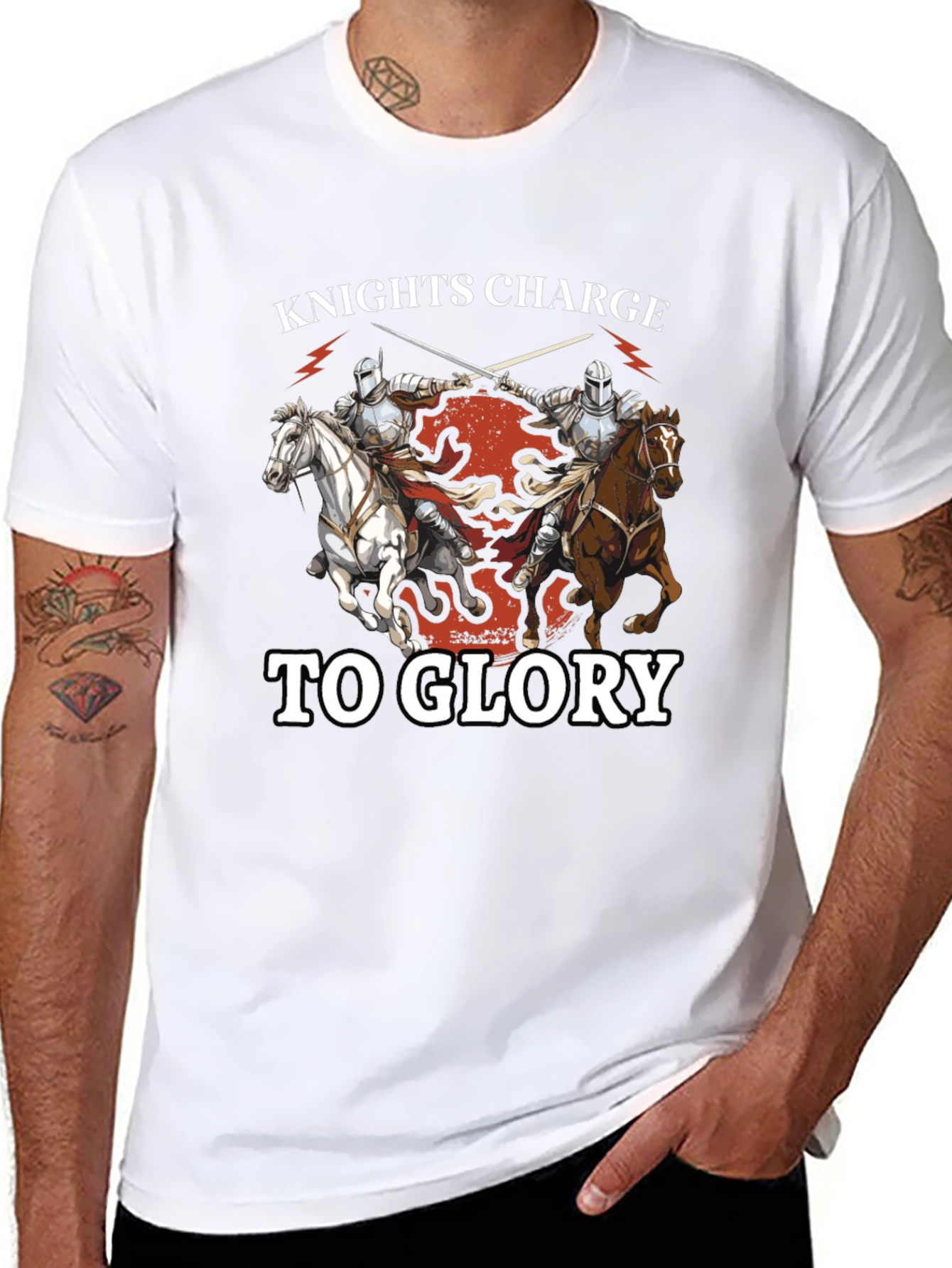 Knights Charge to Glory T-Shirt - Medieval Design