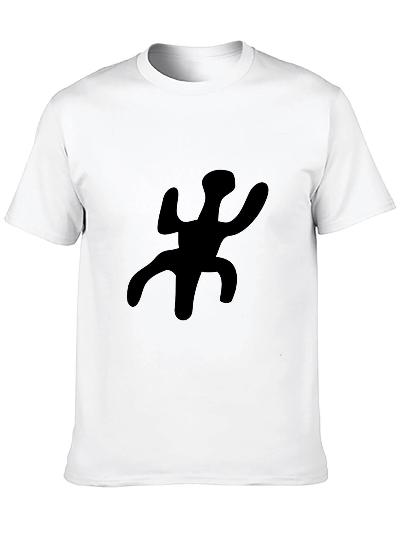 Abstract Silhouette Graphic Tee - Black Casual T-Shirt
