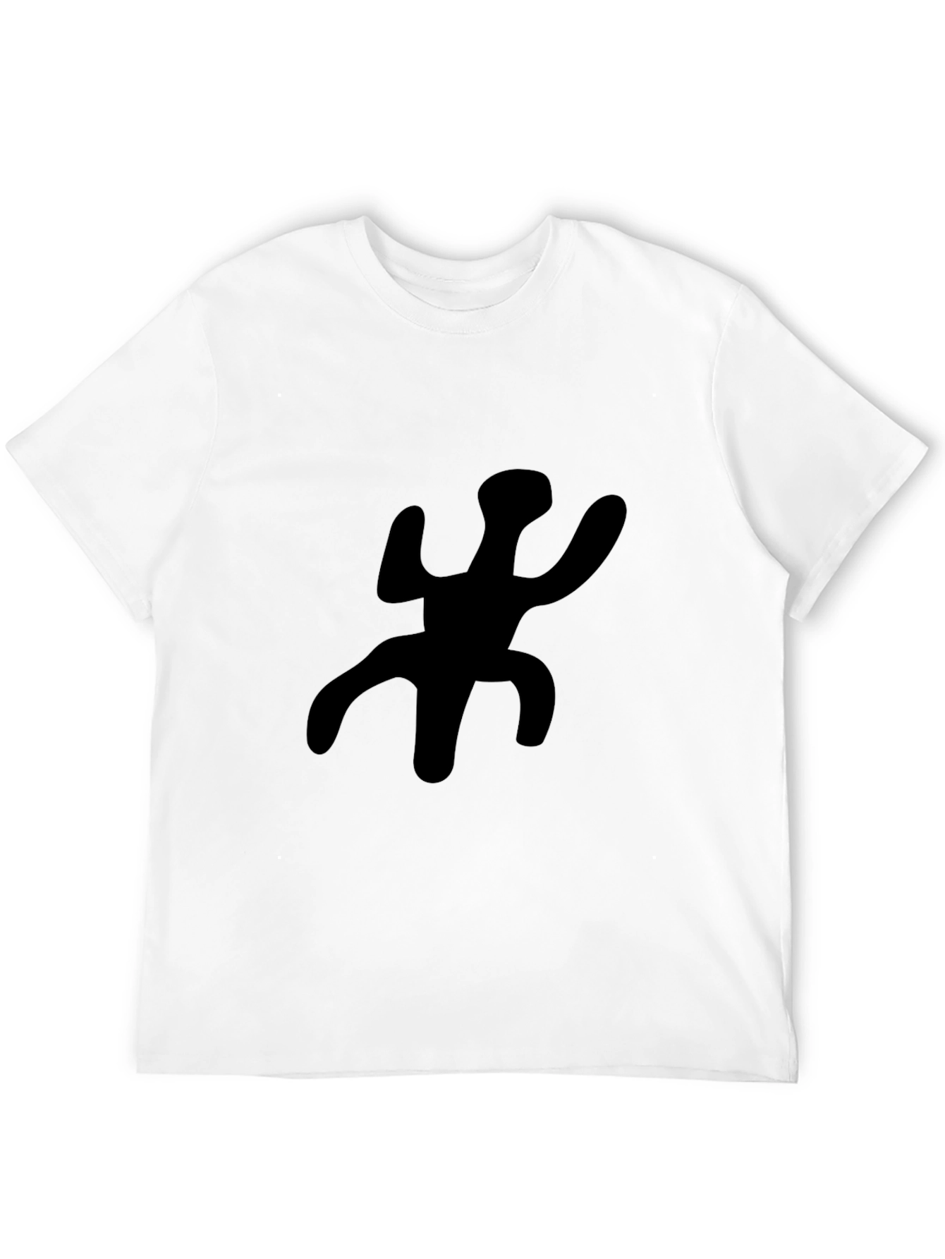 Abstract Silhouette Graphic Tee - Black Casual T-Shirt