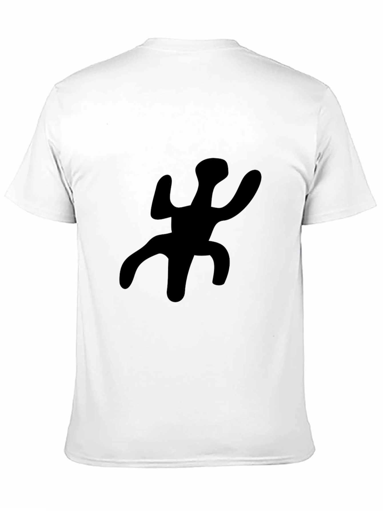 Abstract Silhouette Graphic Tee - Black Casual T-Shirt