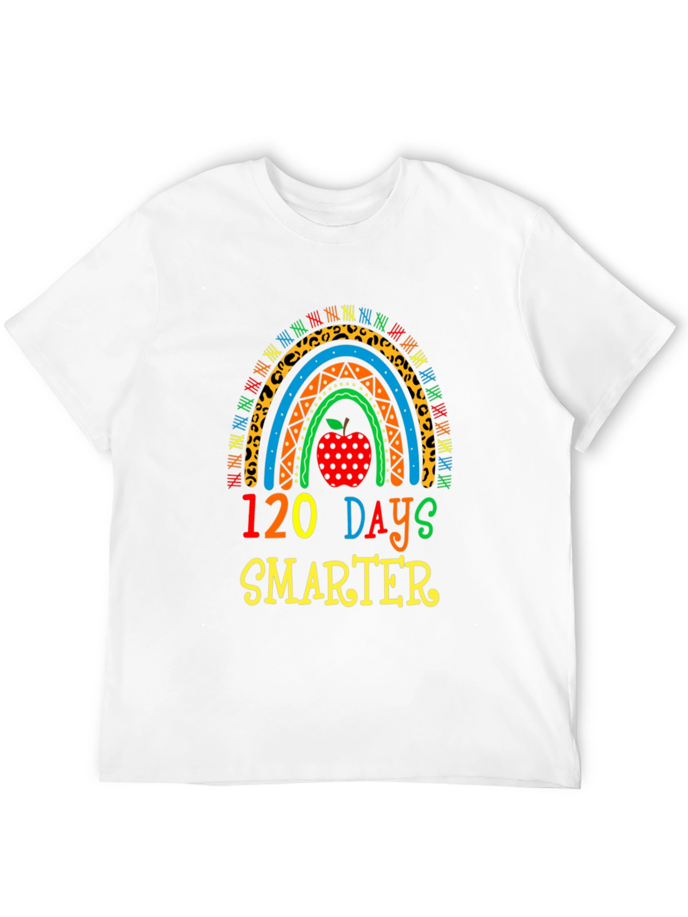 120 Days Smarter Teacher Rainbow T-Shirt