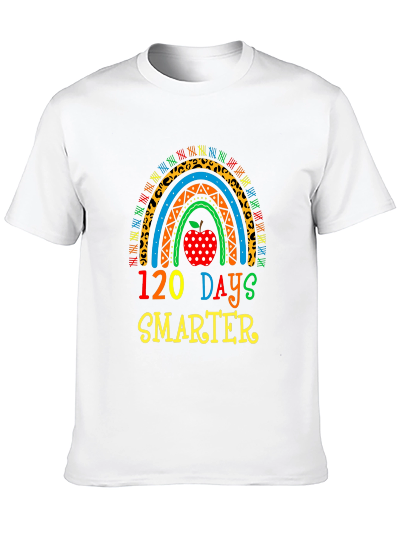 120 Days Smarter Teacher Rainbow T-Shirt