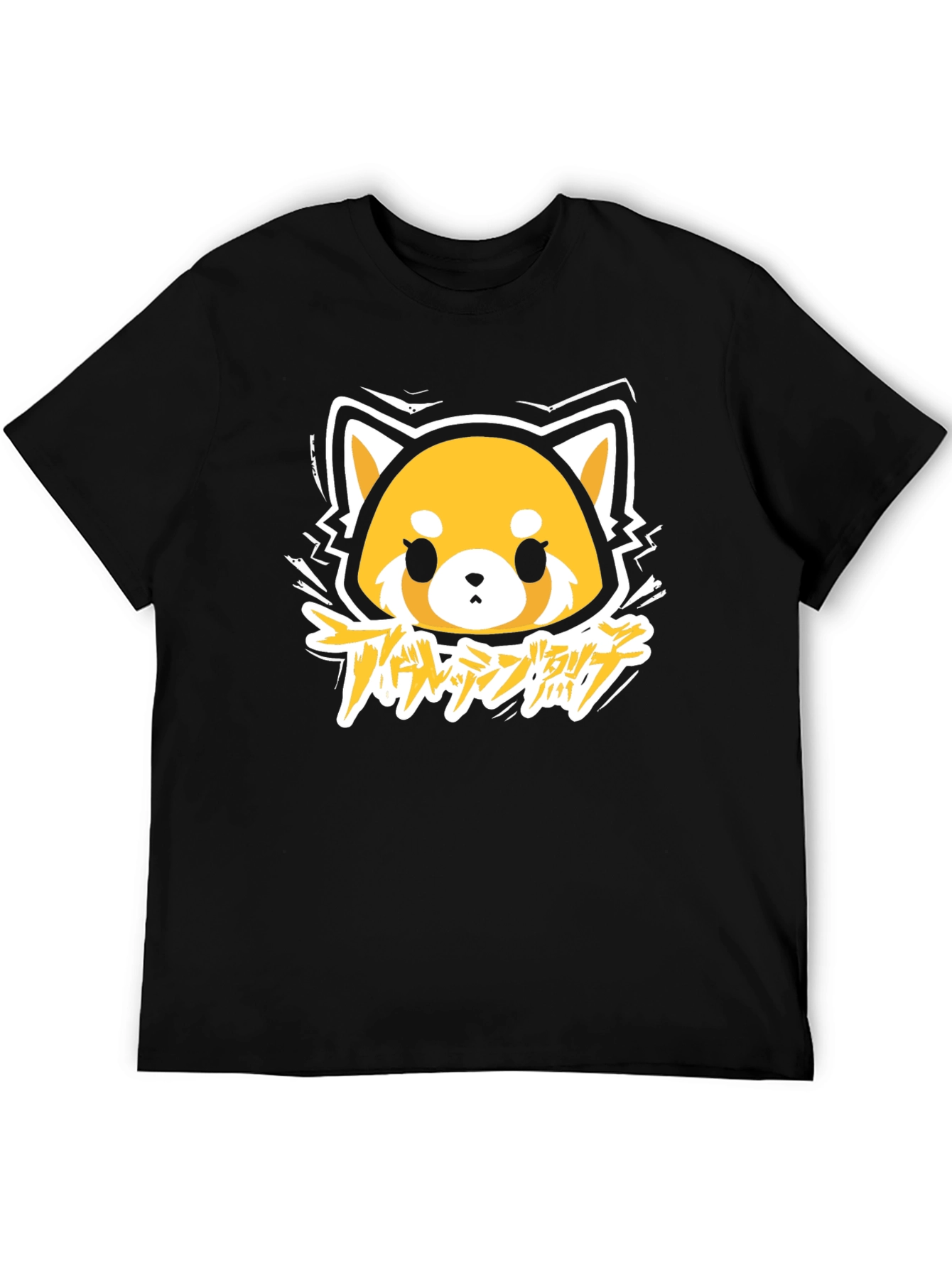 Aggretsuko Anime Graphic Tee - Black Cotton T-Shirt