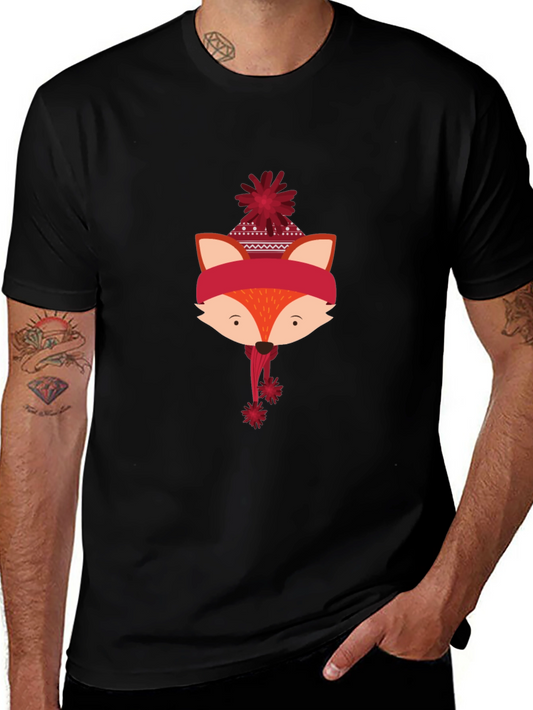 Festive Fox Graphic Tee - Holiday Style
