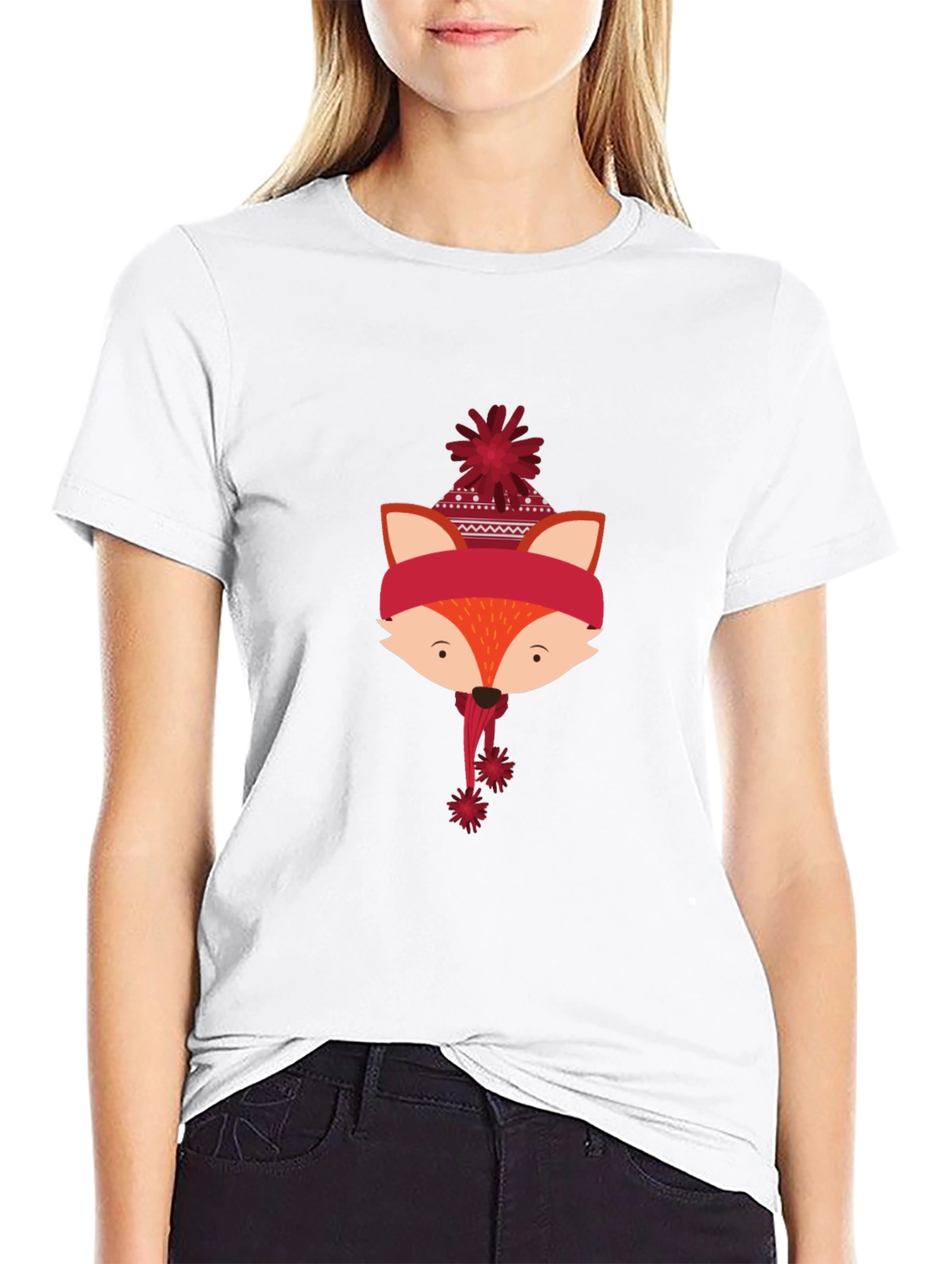 Festive Fox Graphic Tee - Holiday Style
