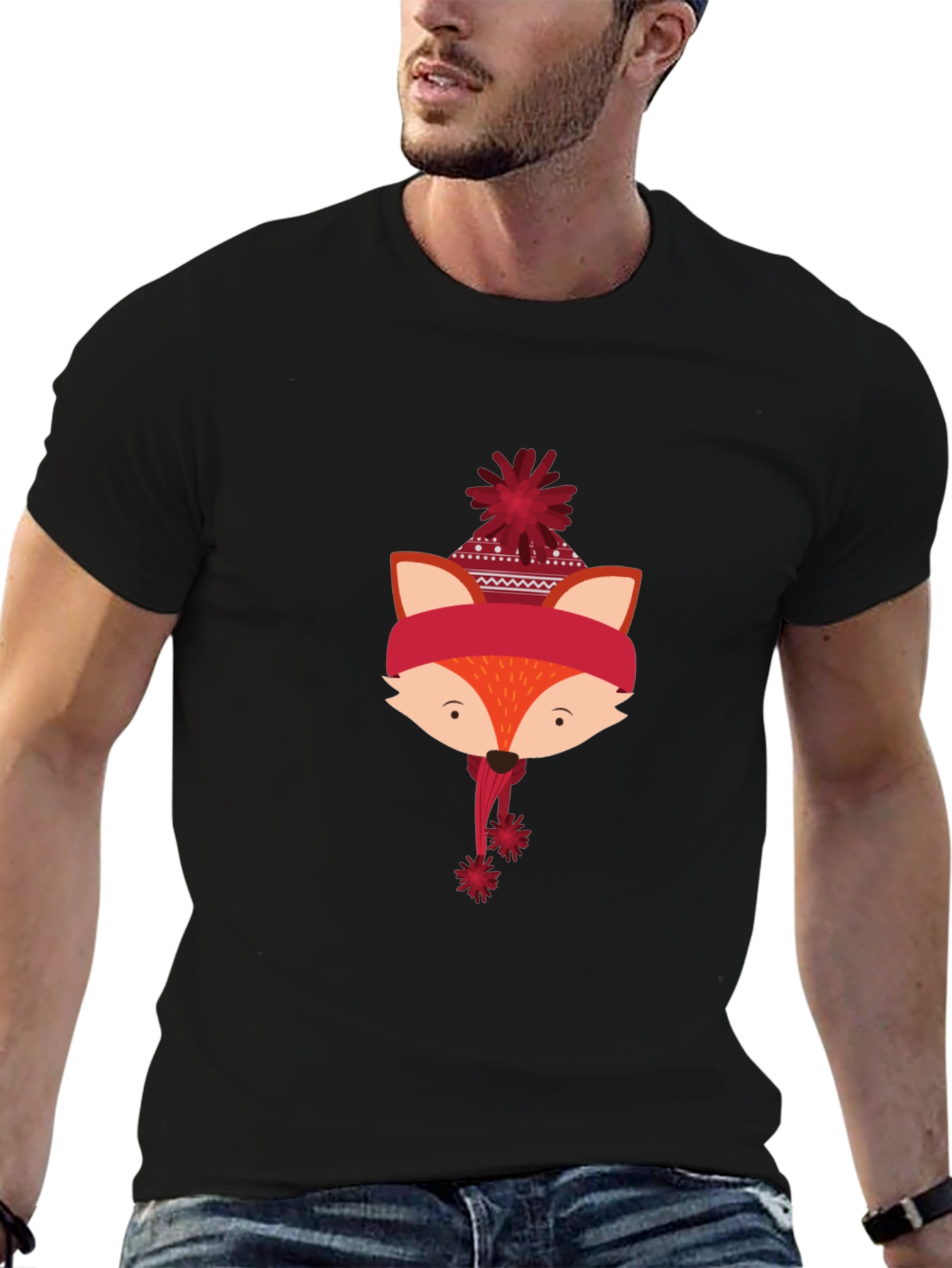 Festive Fox Graphic Tee - Holiday Style