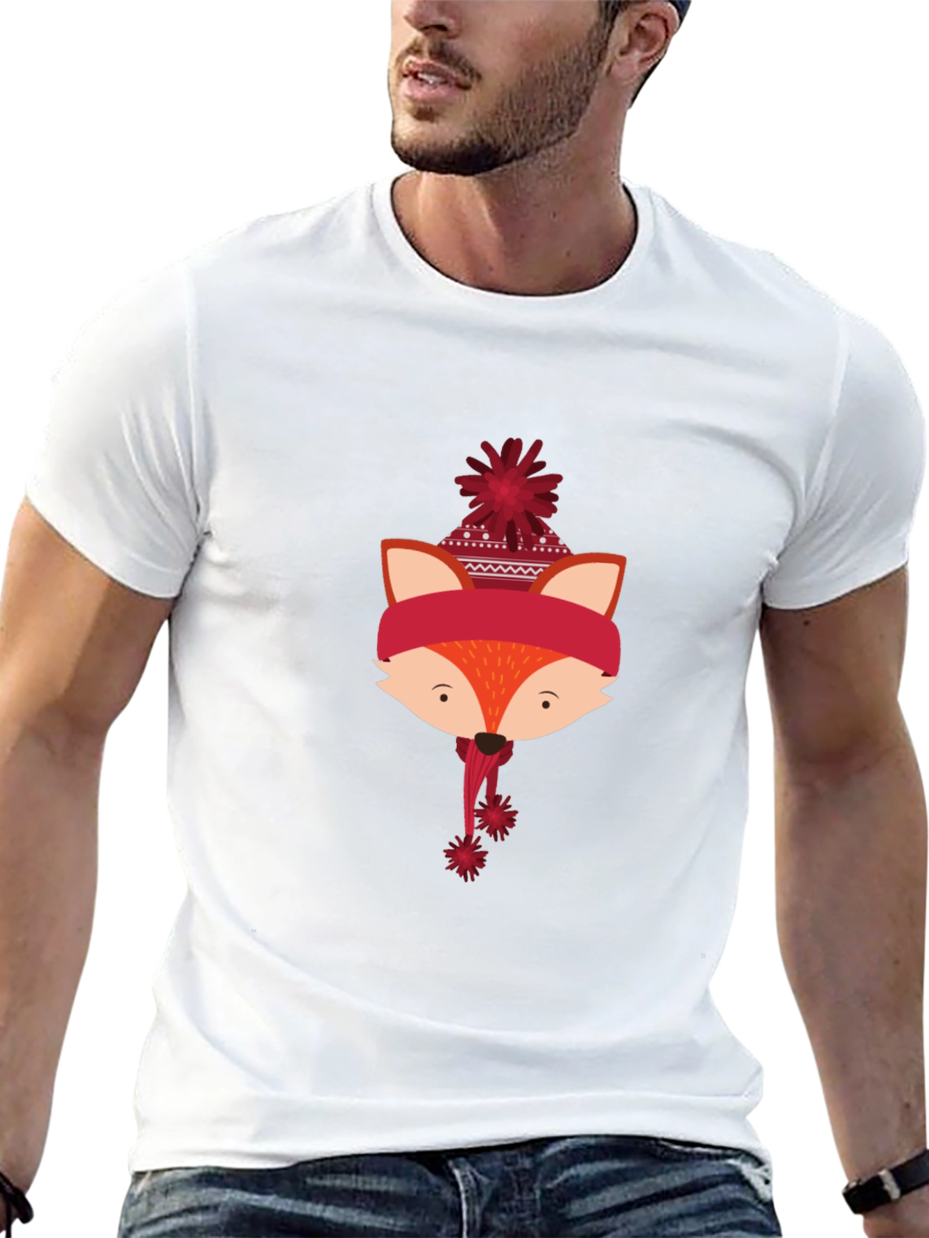 Festive Fox Graphic Tee - Holiday Style