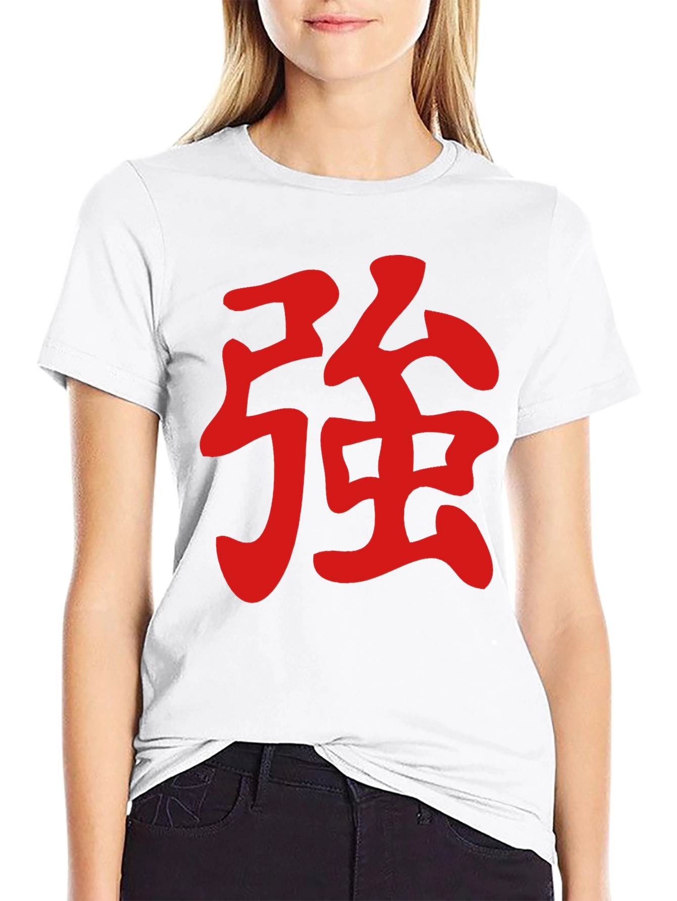 Red Kanji Symbol on Black Tee