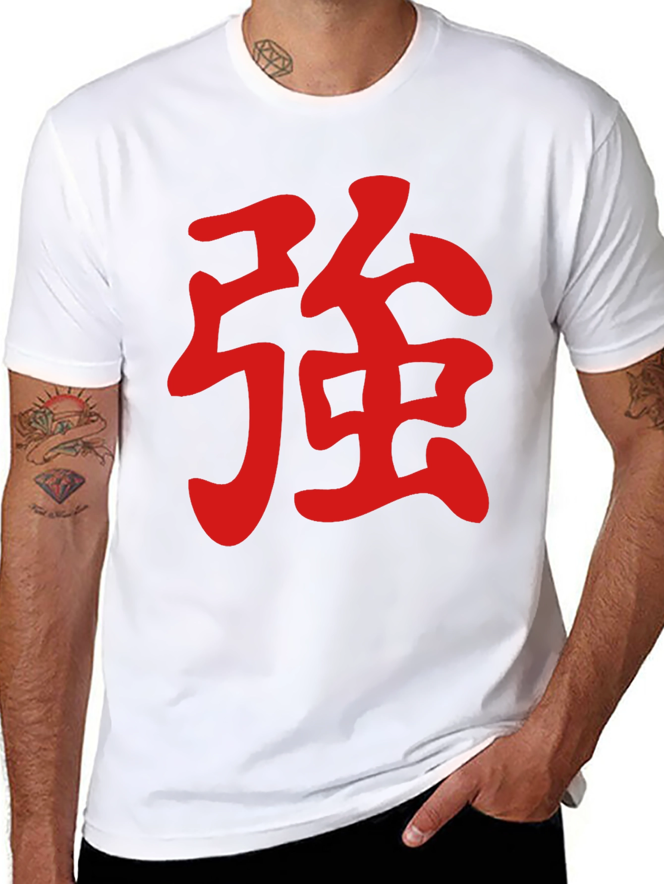 Red Kanji Symbol on Black Tee