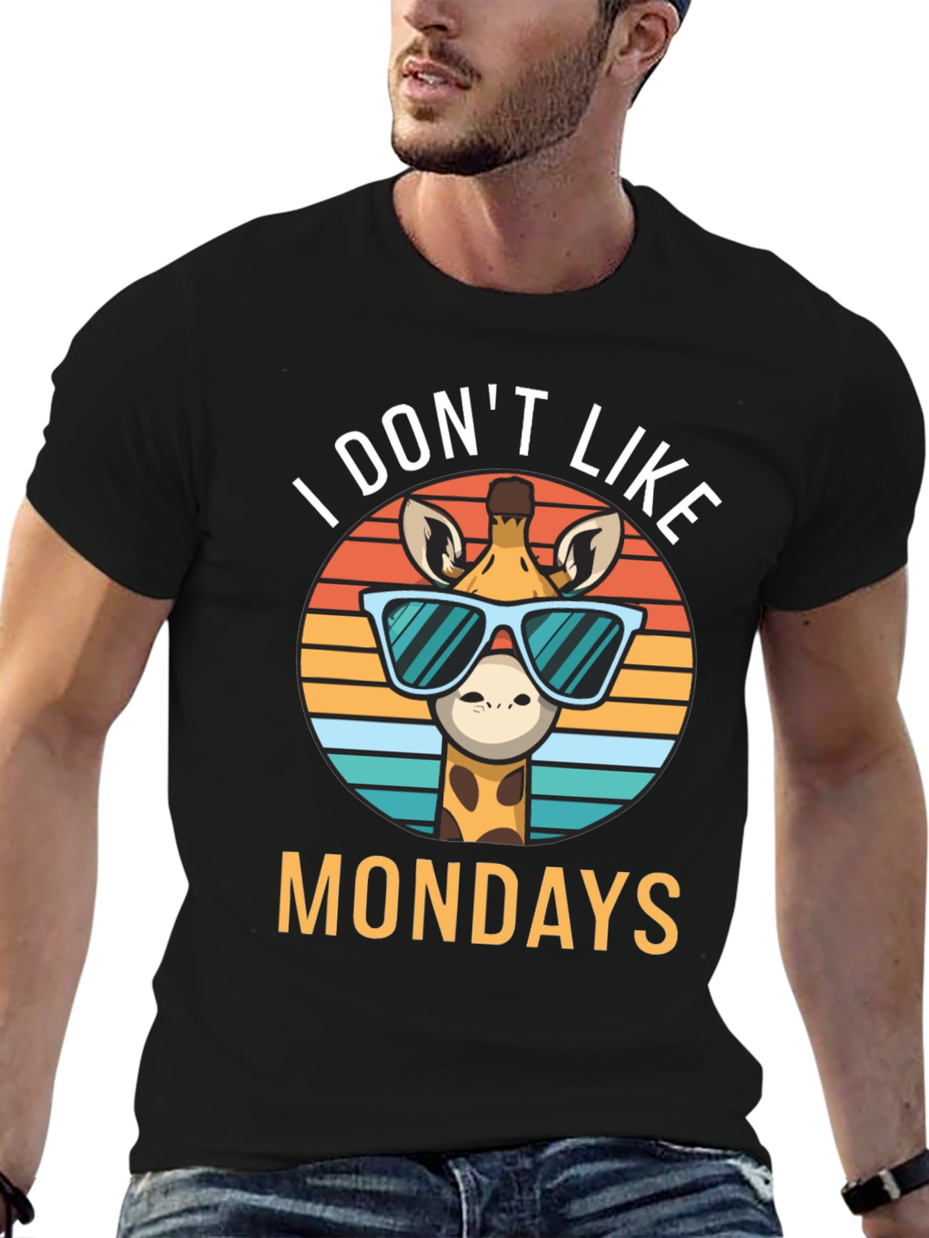 Funny Giraffe I Dont Like Mondays Graphic T-Shirt