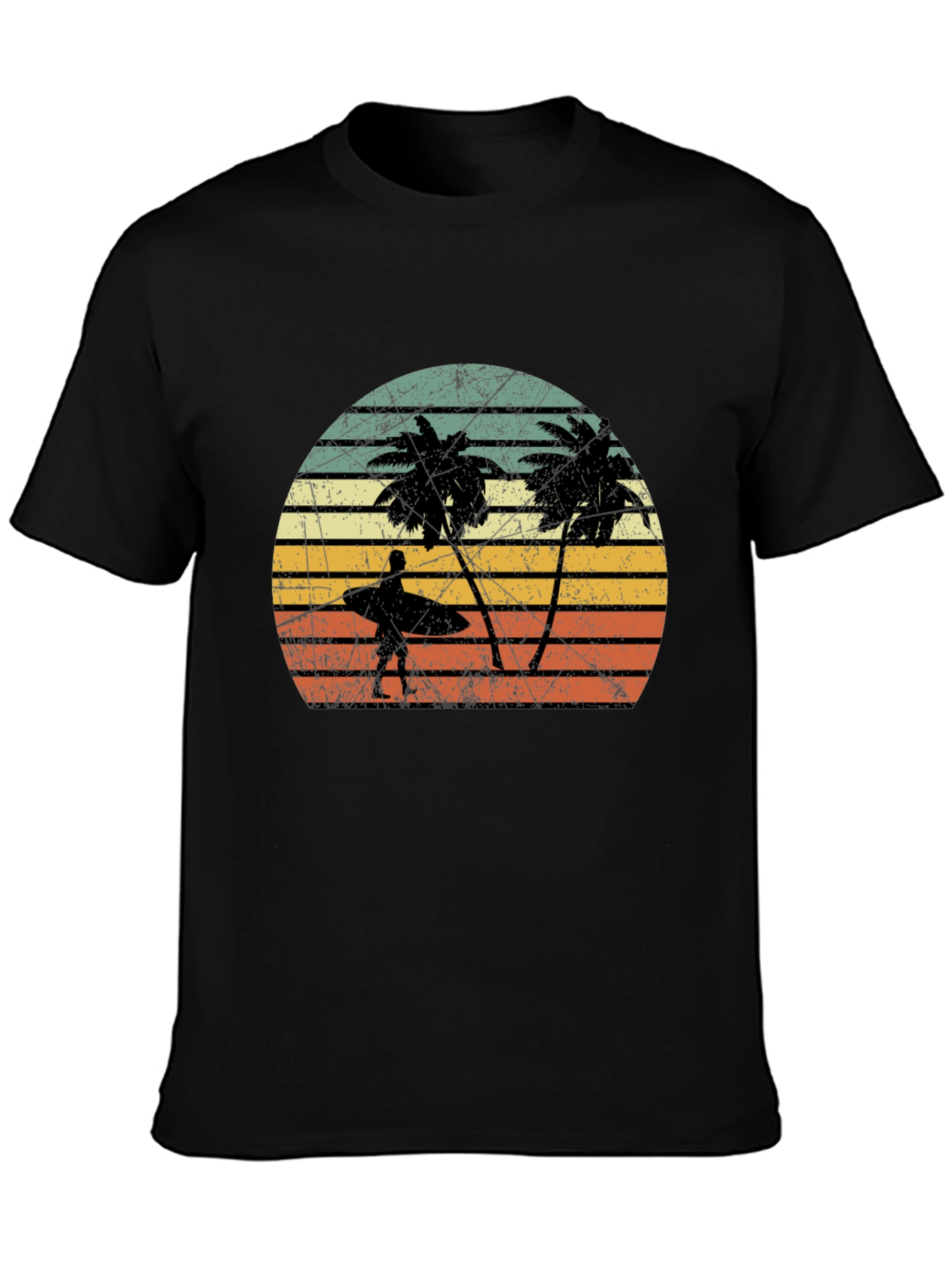 Retro Palm Tree Surfer Graphic Tee