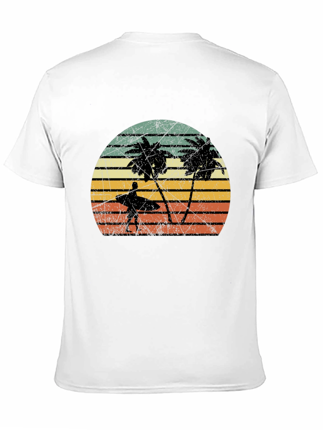 Retro Palm Tree Surfer Graphic Tee