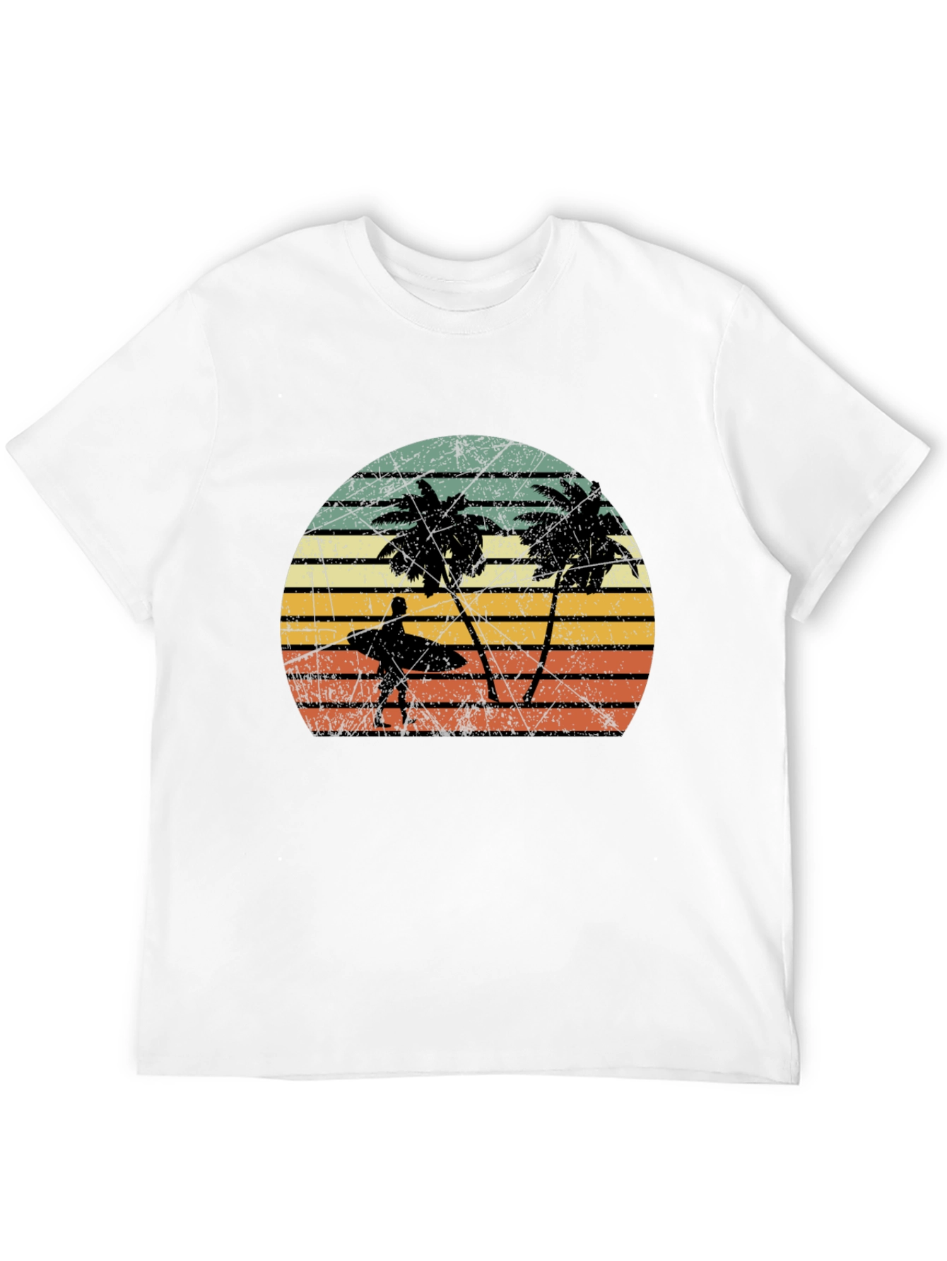 Retro Palm Tree Surfer Graphic Tee