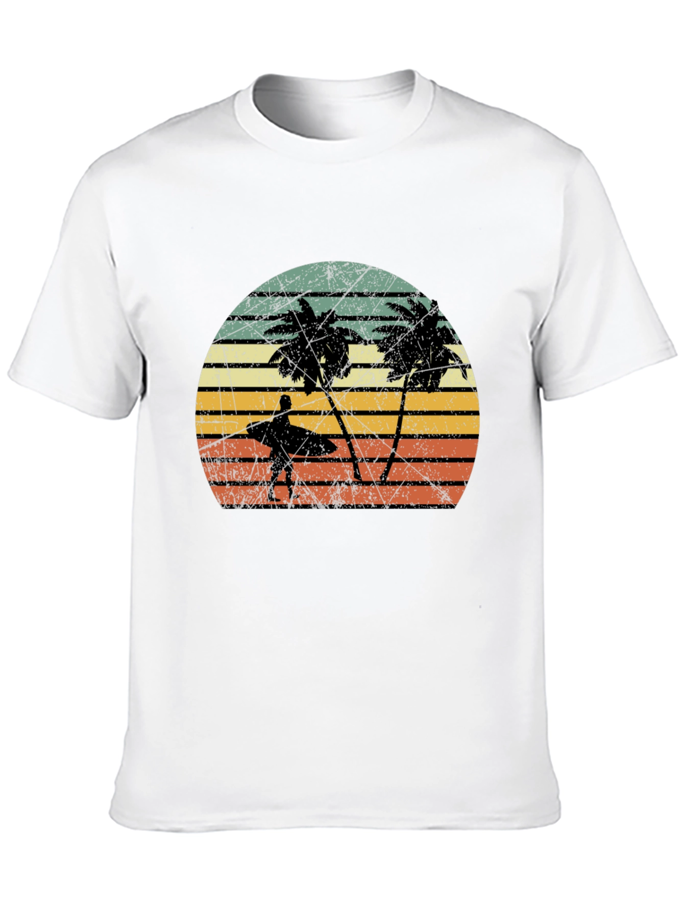 Retro Palm Tree Surfer Graphic Tee