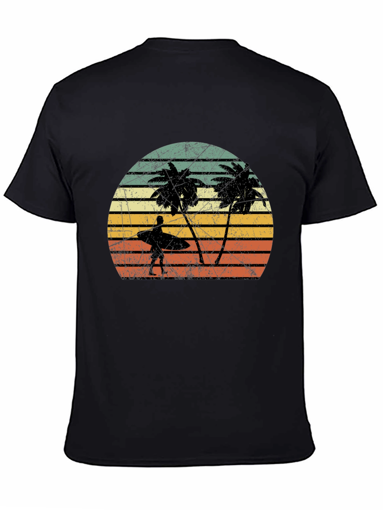 Retro Palm Tree Surfer Graphic Tee