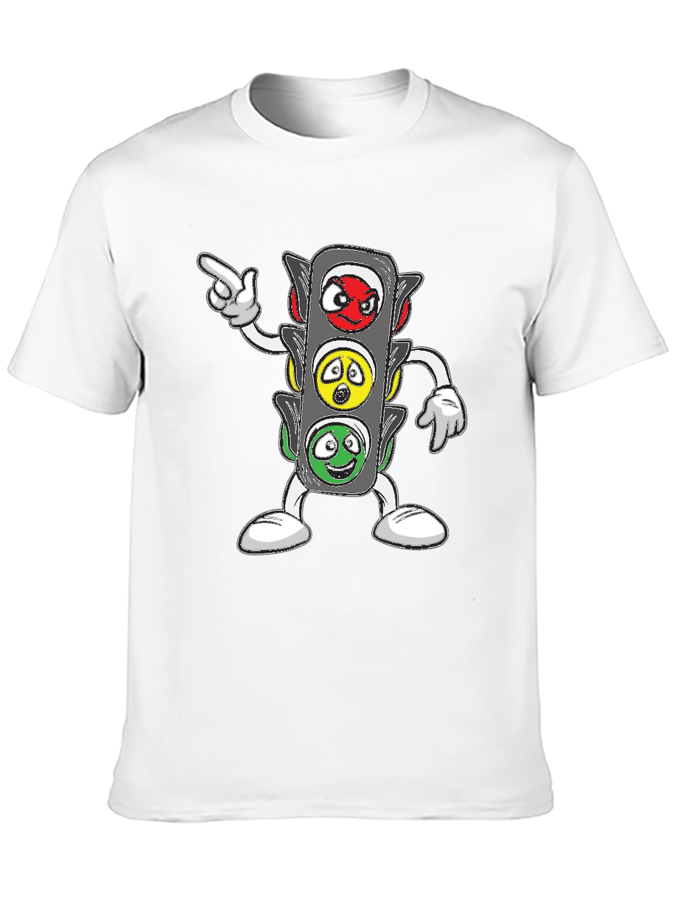 Cartoon Traffic Light Graphic T-Shirt