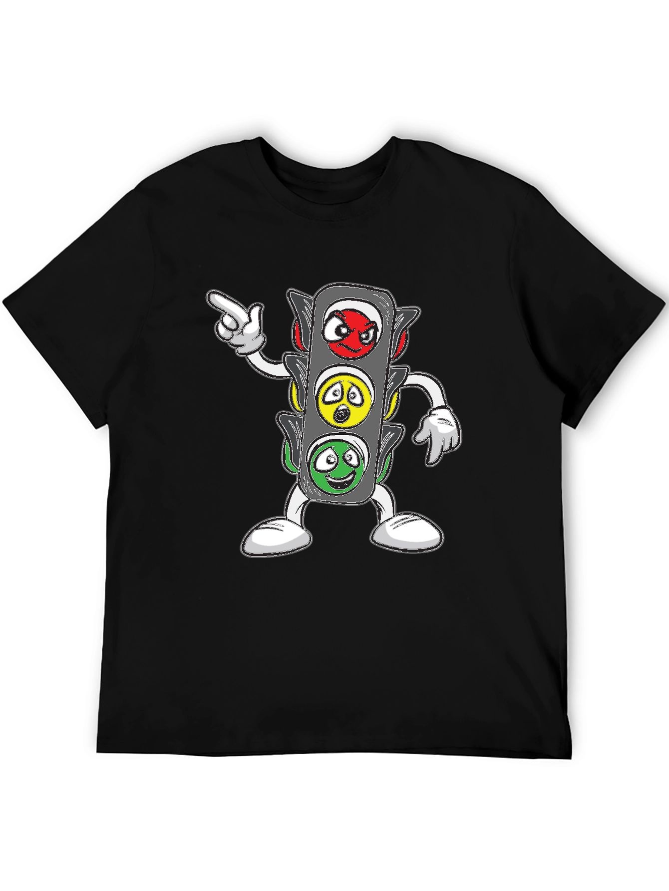 Cartoon Traffic Light Graphic T-Shirt