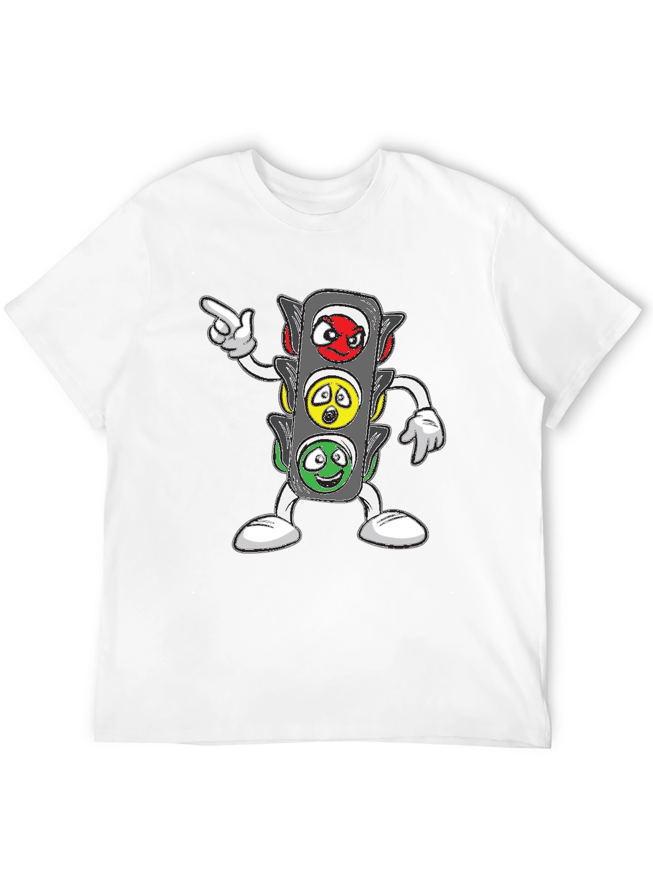 Cartoon Traffic Light Graphic T-Shirt