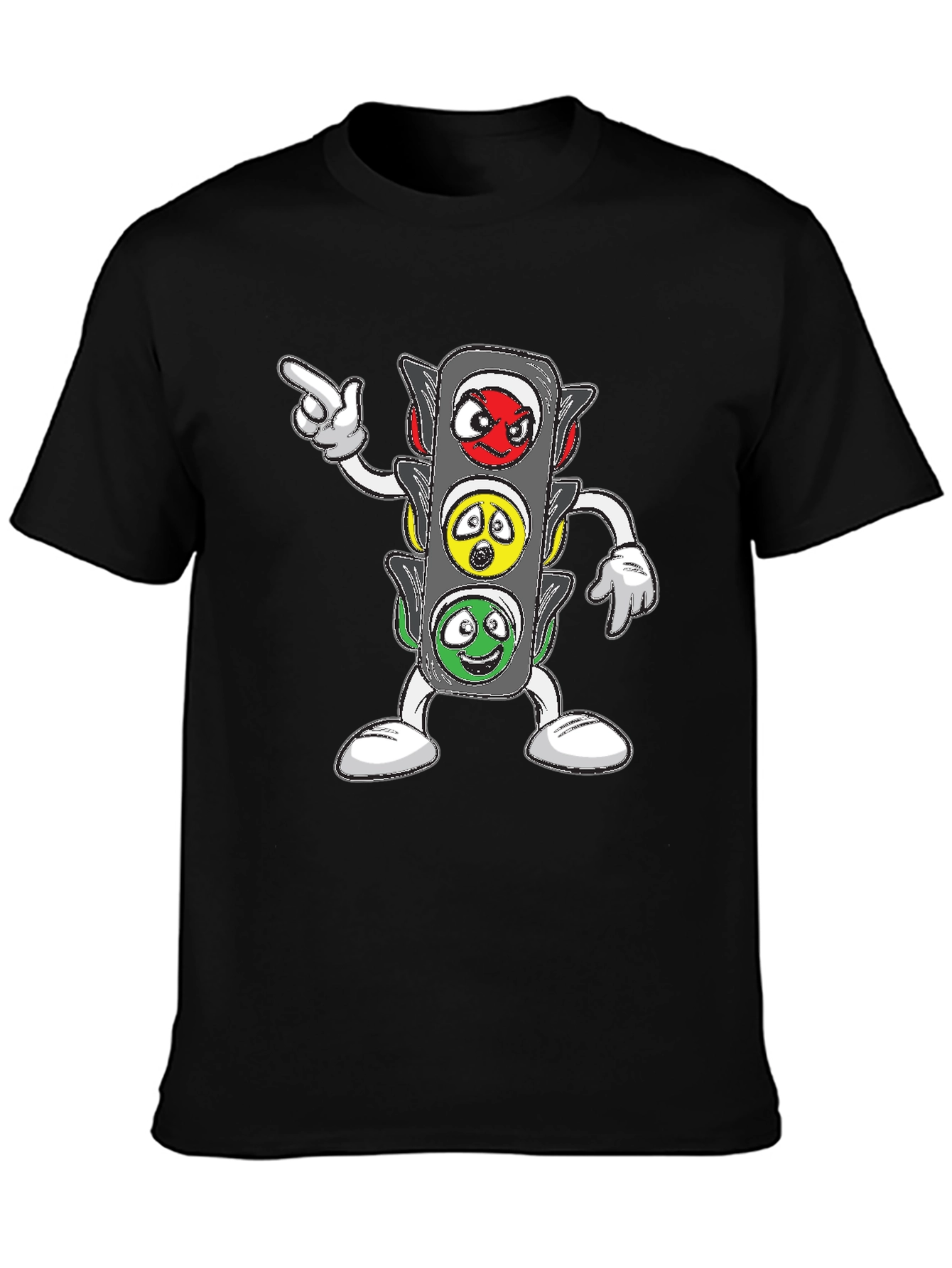 Cartoon Traffic Light Graphic T-Shirt