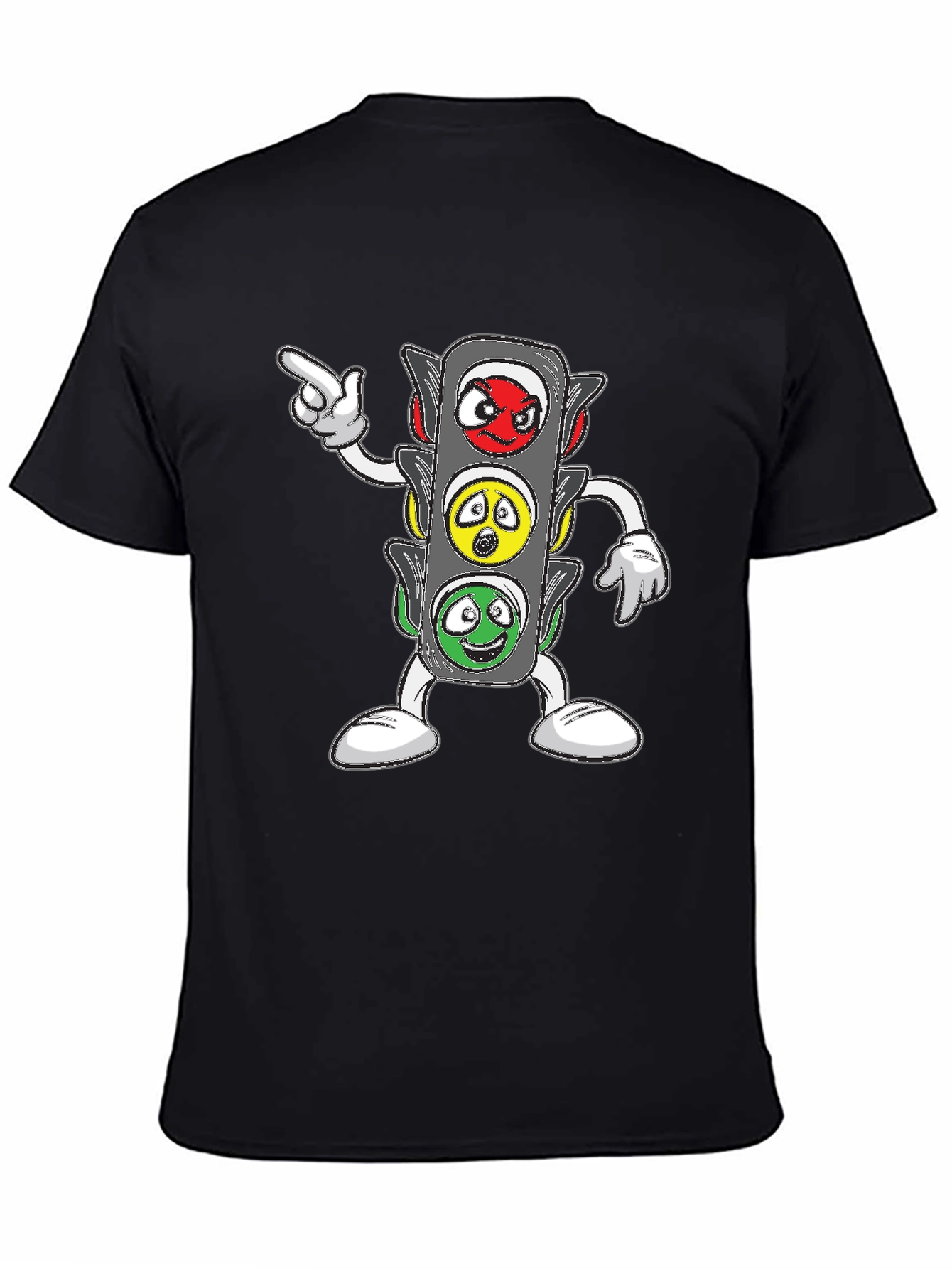 Cartoon Traffic Light Graphic T-Shirt