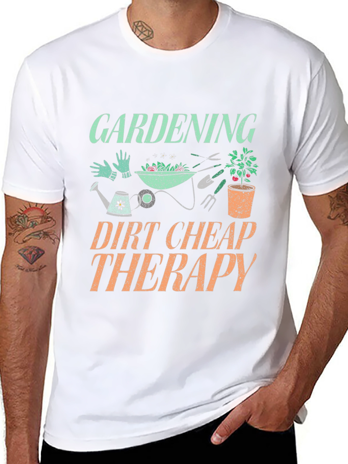 Gardening Dirt Cheap Therapy Graphic T-Shirt