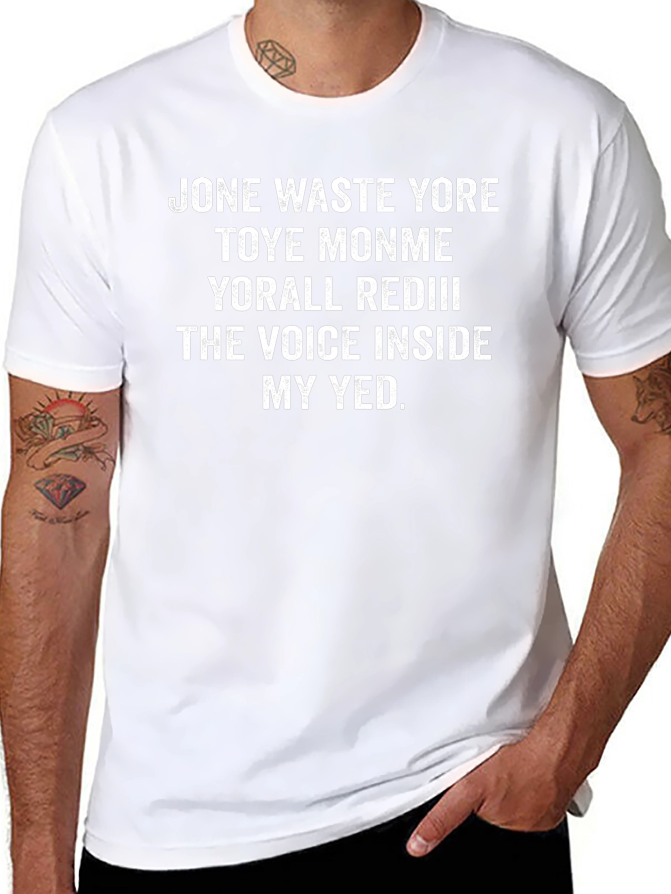 Humorous Voice Inside My Yed Black T-Shirt