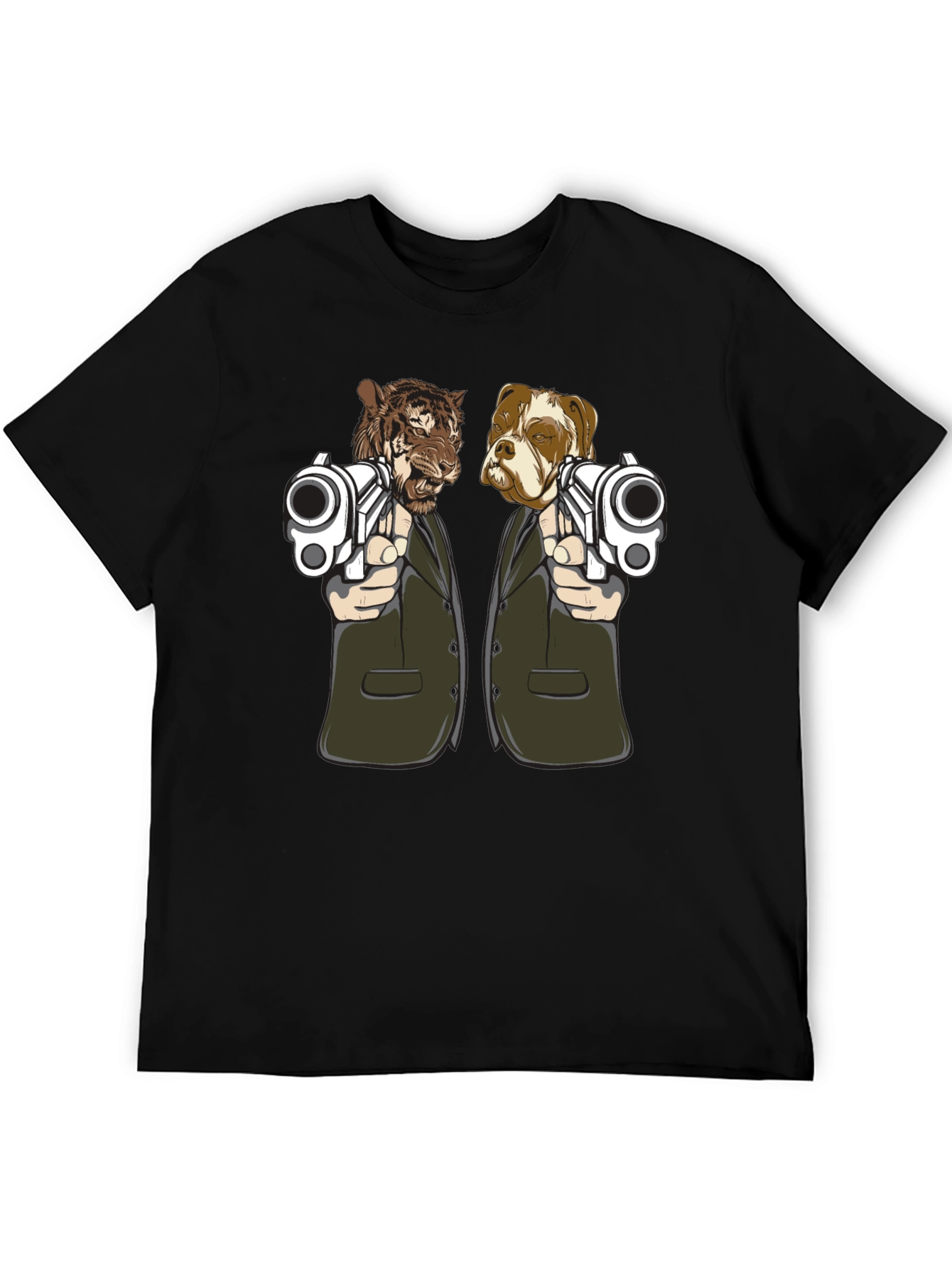 Gangster Animals Graphic Tee - Tiger & Dog