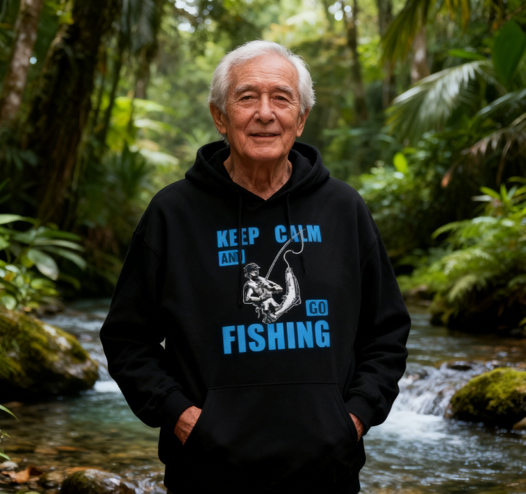 Angler’s Statement Fishing Rod Design Hoodie