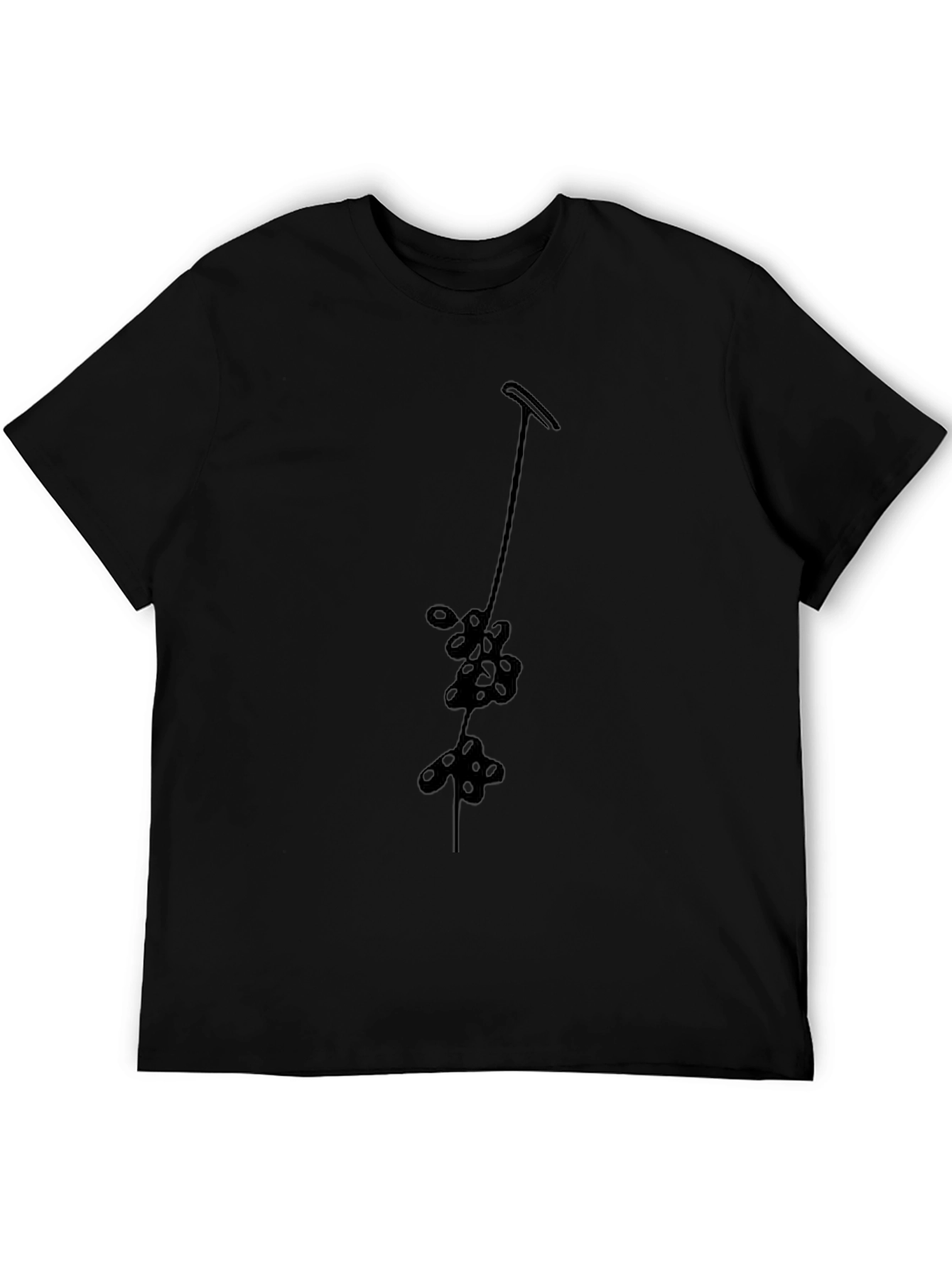 Minimalist Floral Vine Black T-Shirt
