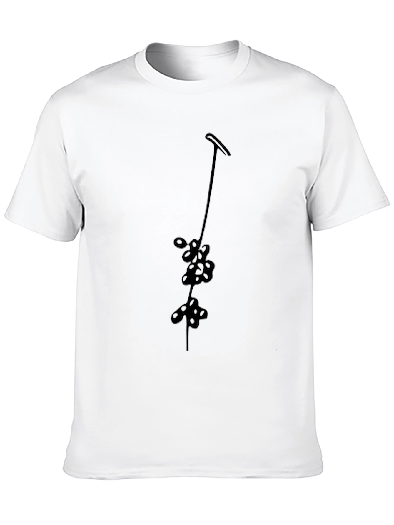 Minimalist Floral Vine Black T-Shirt