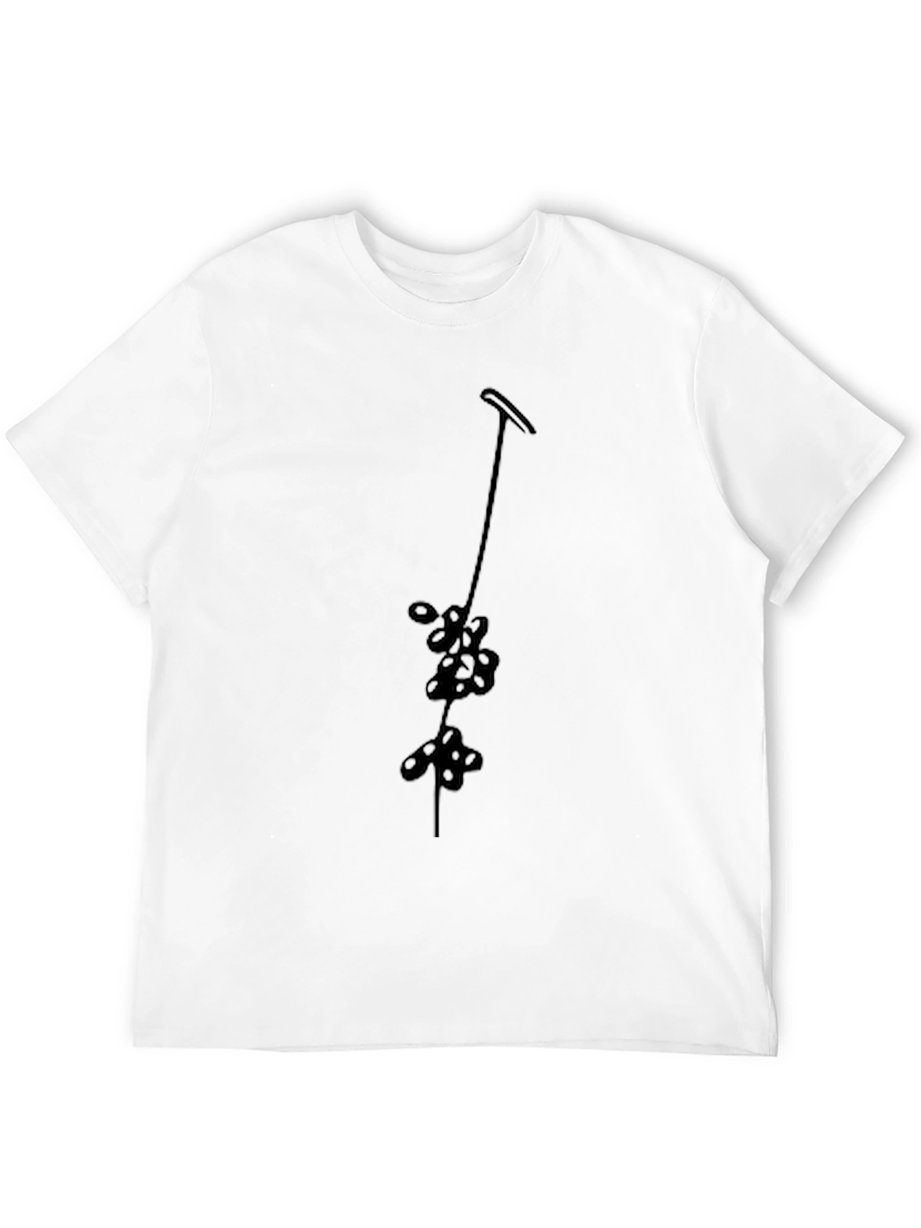 Minimalist Floral Vine Black T-Shirt