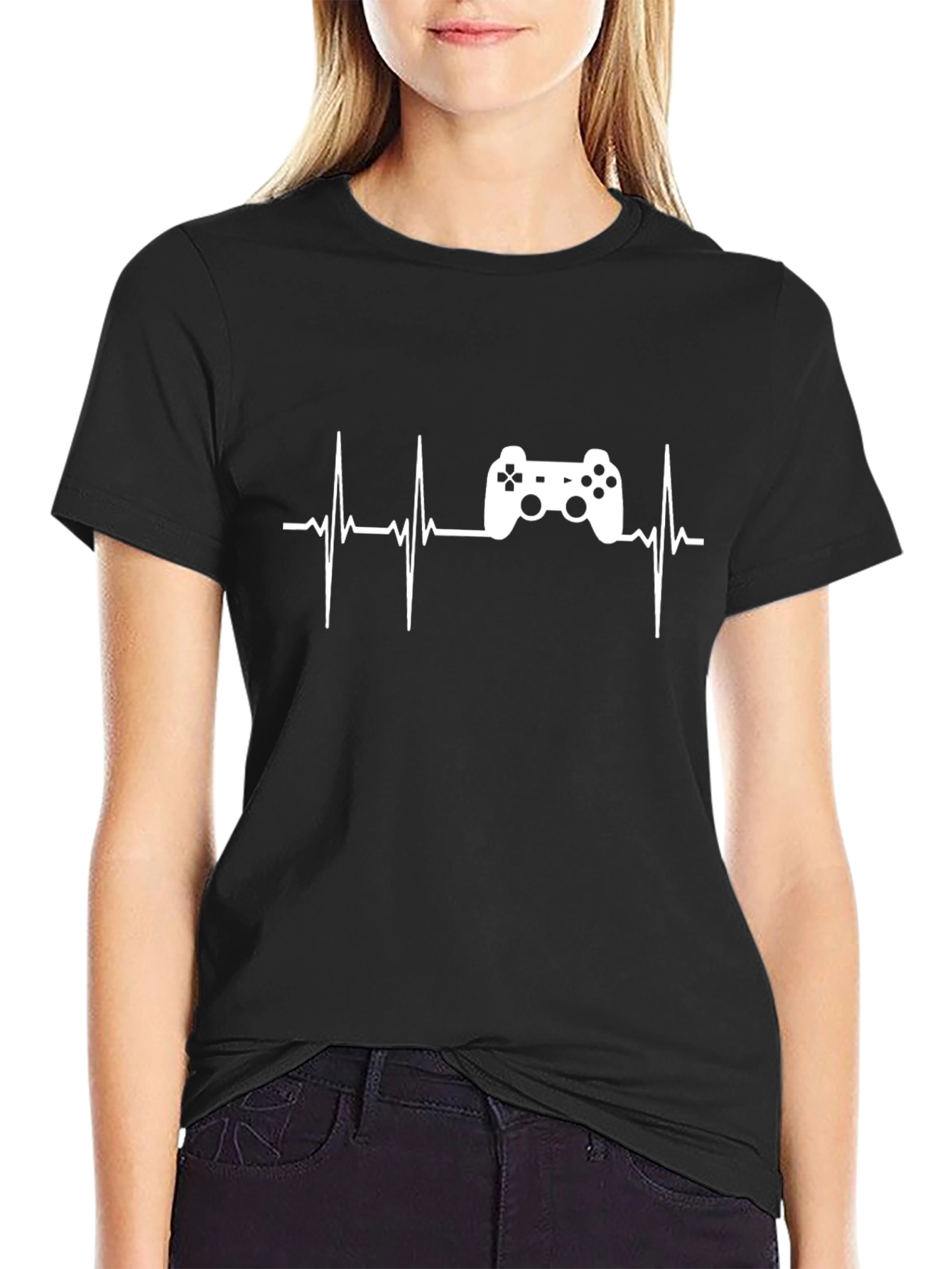 Gamer Heartbeat Black T-Shirt