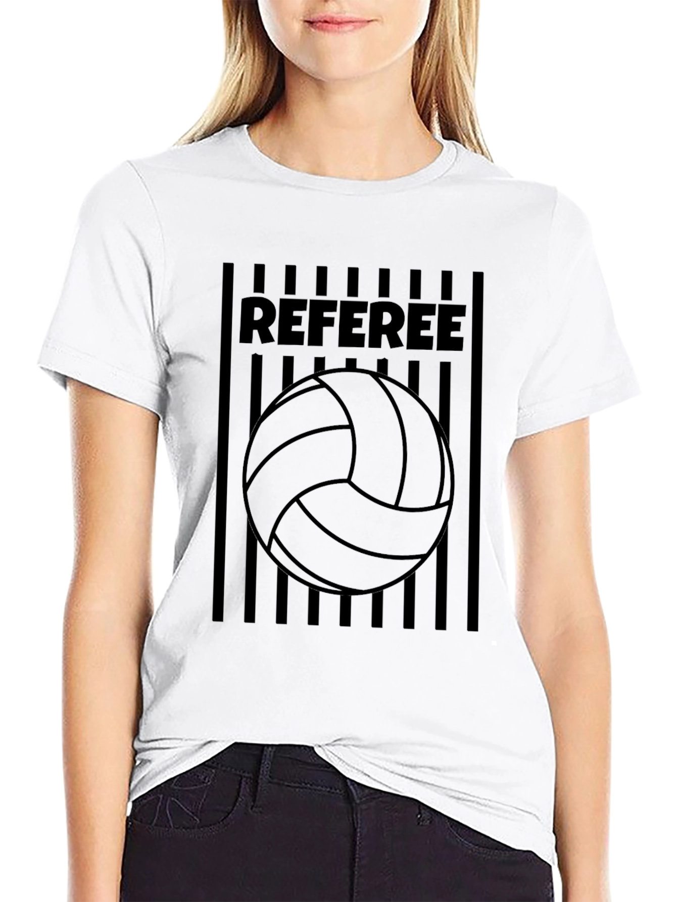 Referee Volleyball T-Shirt - Black Graphic Tee