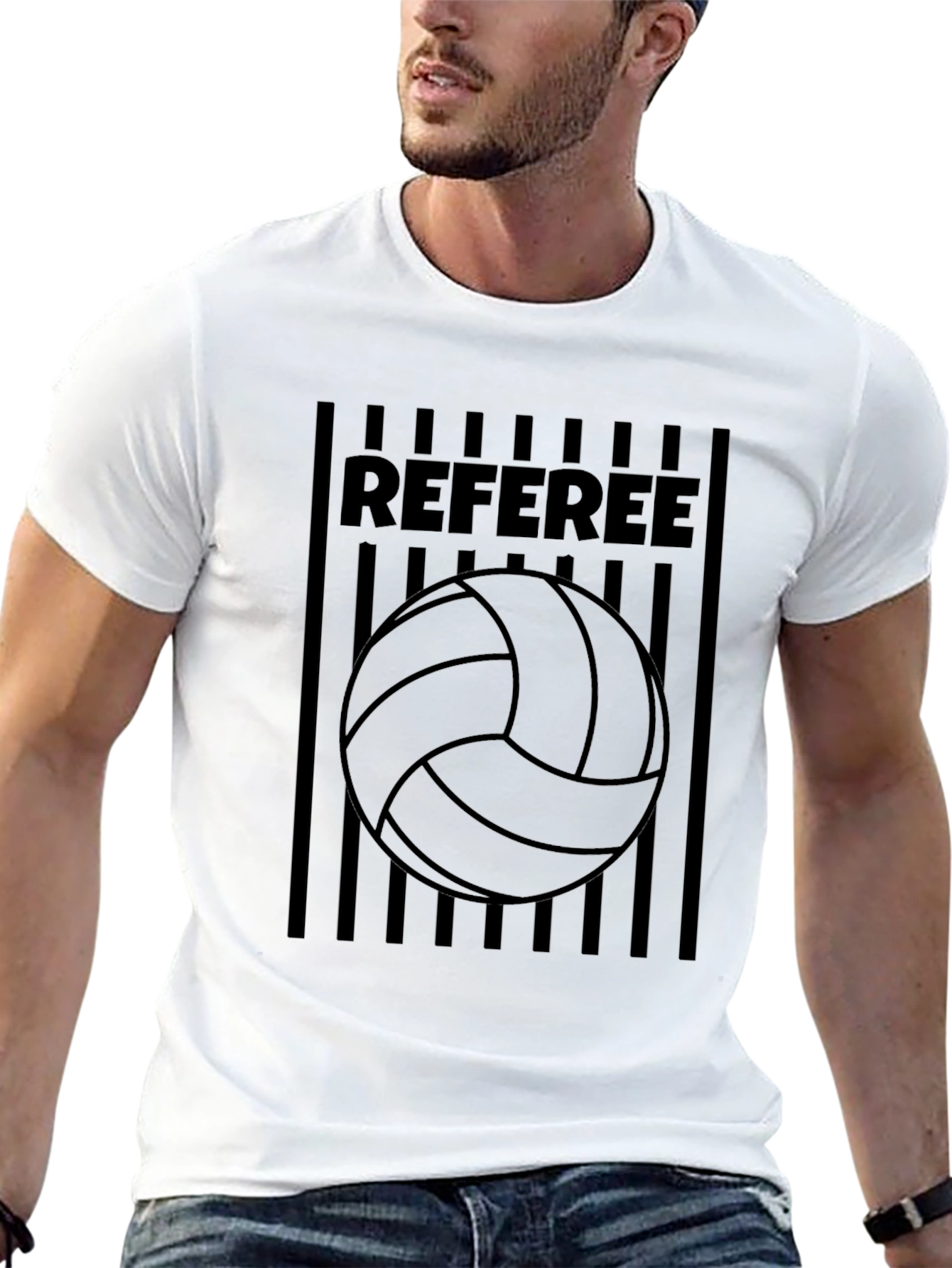 Referee Volleyball T-Shirt - Black Graphic Tee