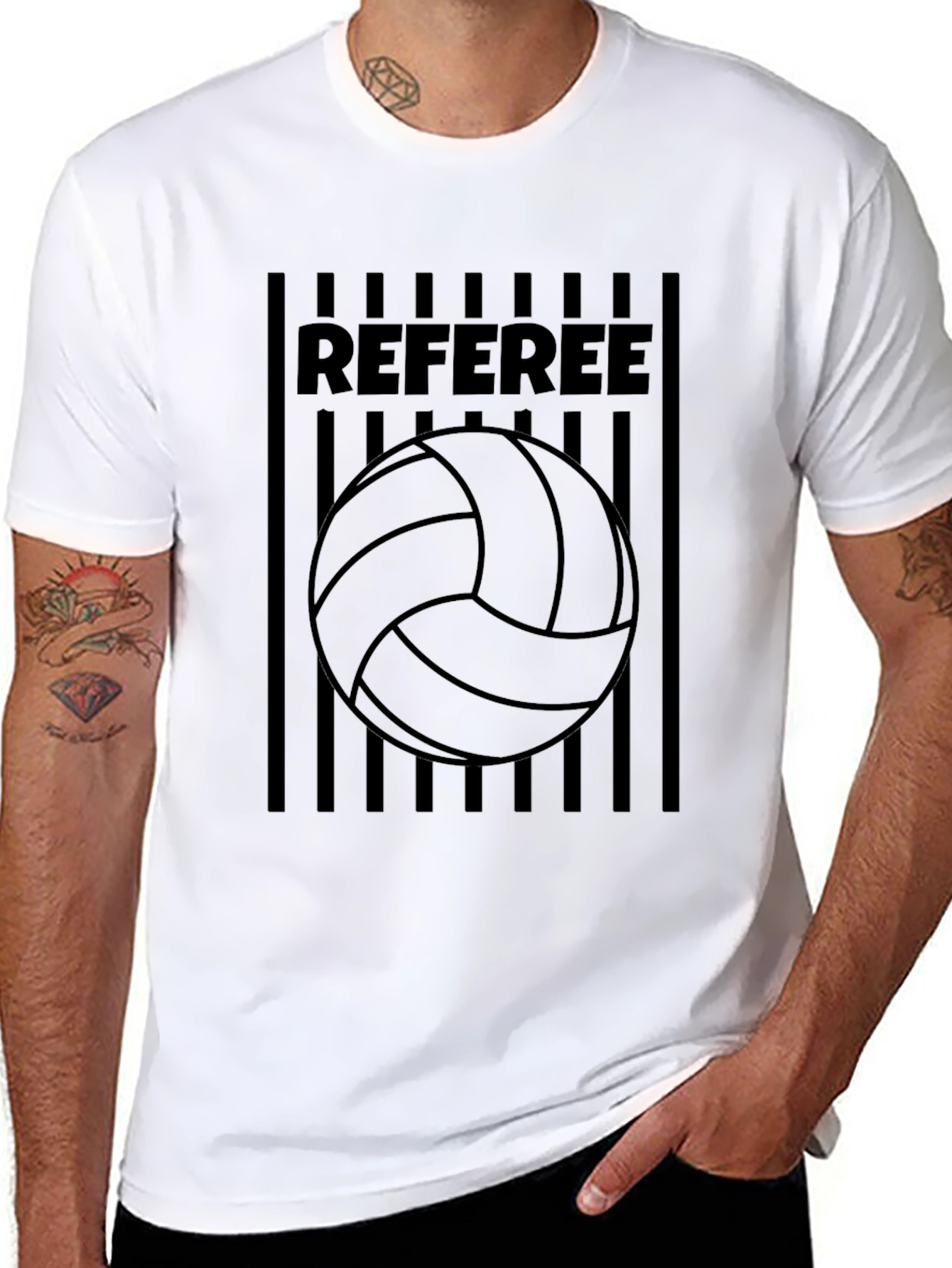 Referee Volleyball T-Shirt - Black Graphic Tee