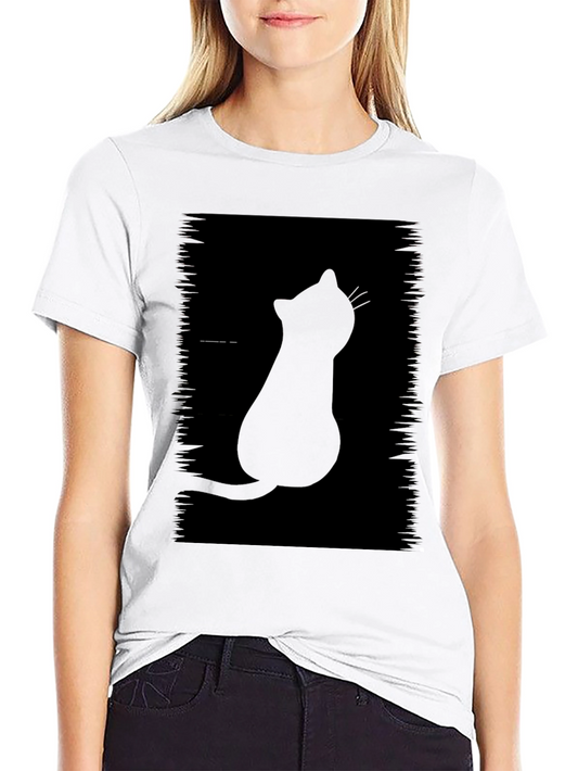 Black Cat Silhouette Graphic Tee - Stylish & Unique