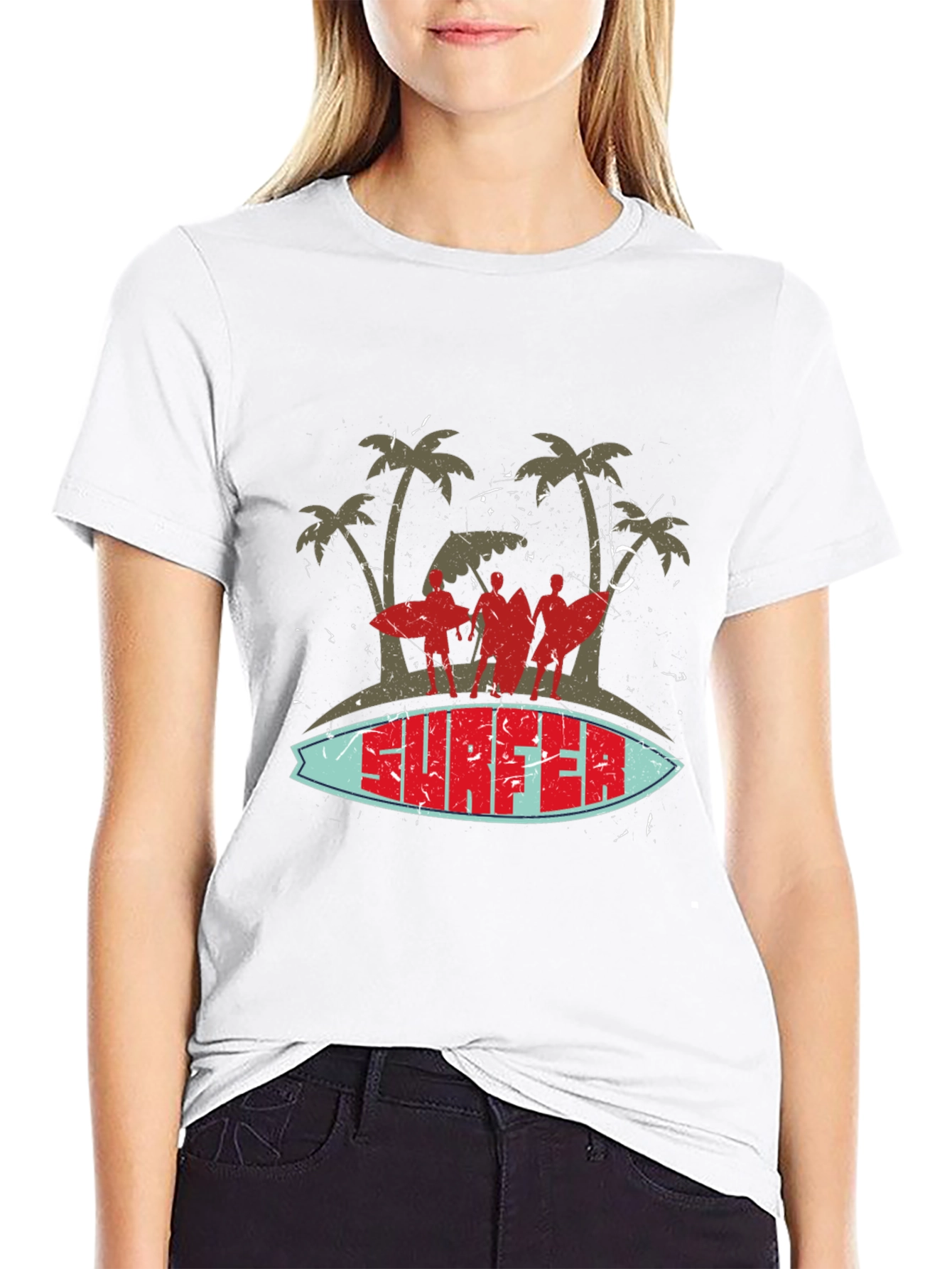 Retro Surfer Graphic T-Shirt - Beach Vibes