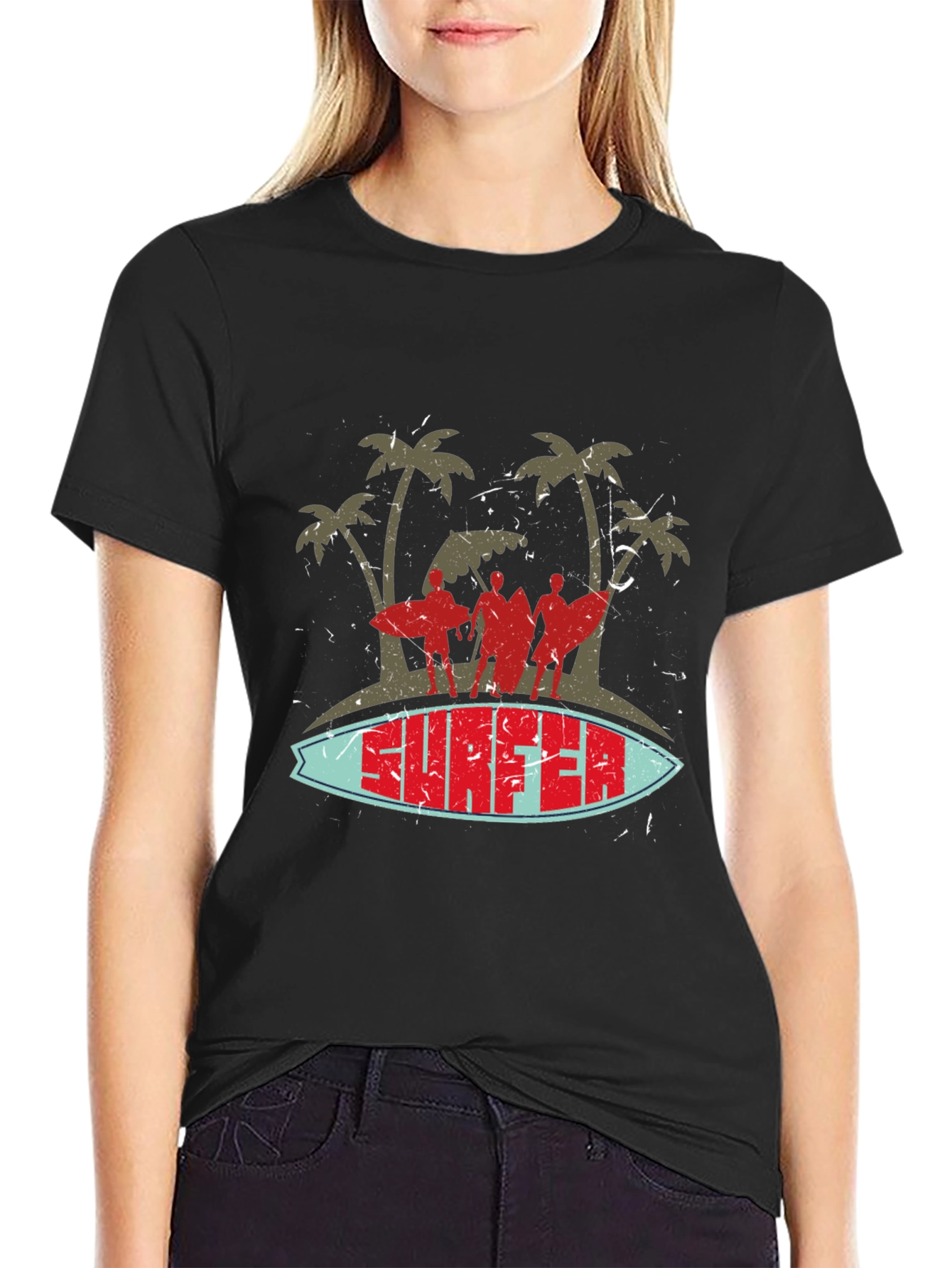 Retro Surfer Graphic T-Shirt - Beach Vibes