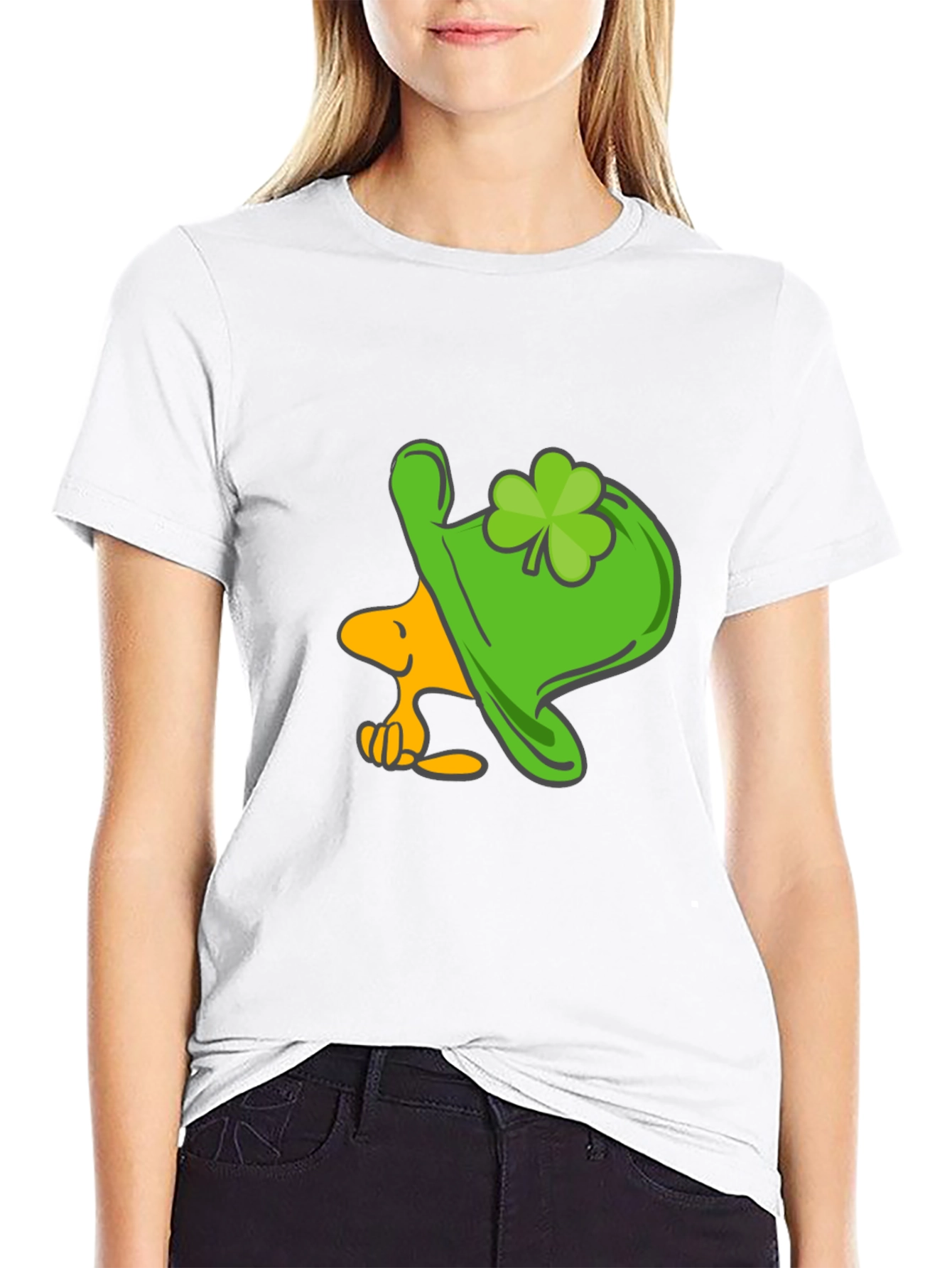 Lucky Snoopy St. Patricks Day Black T-Shirt
