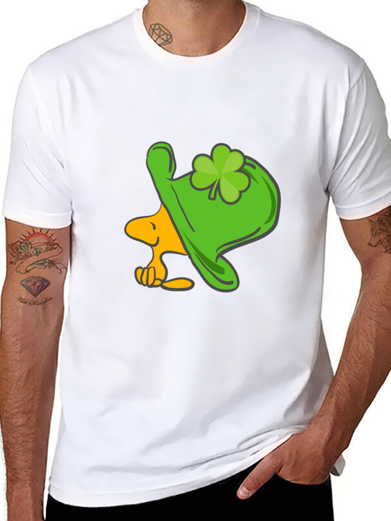 Lucky Snoopy St. Patricks Day Black T-Shirt