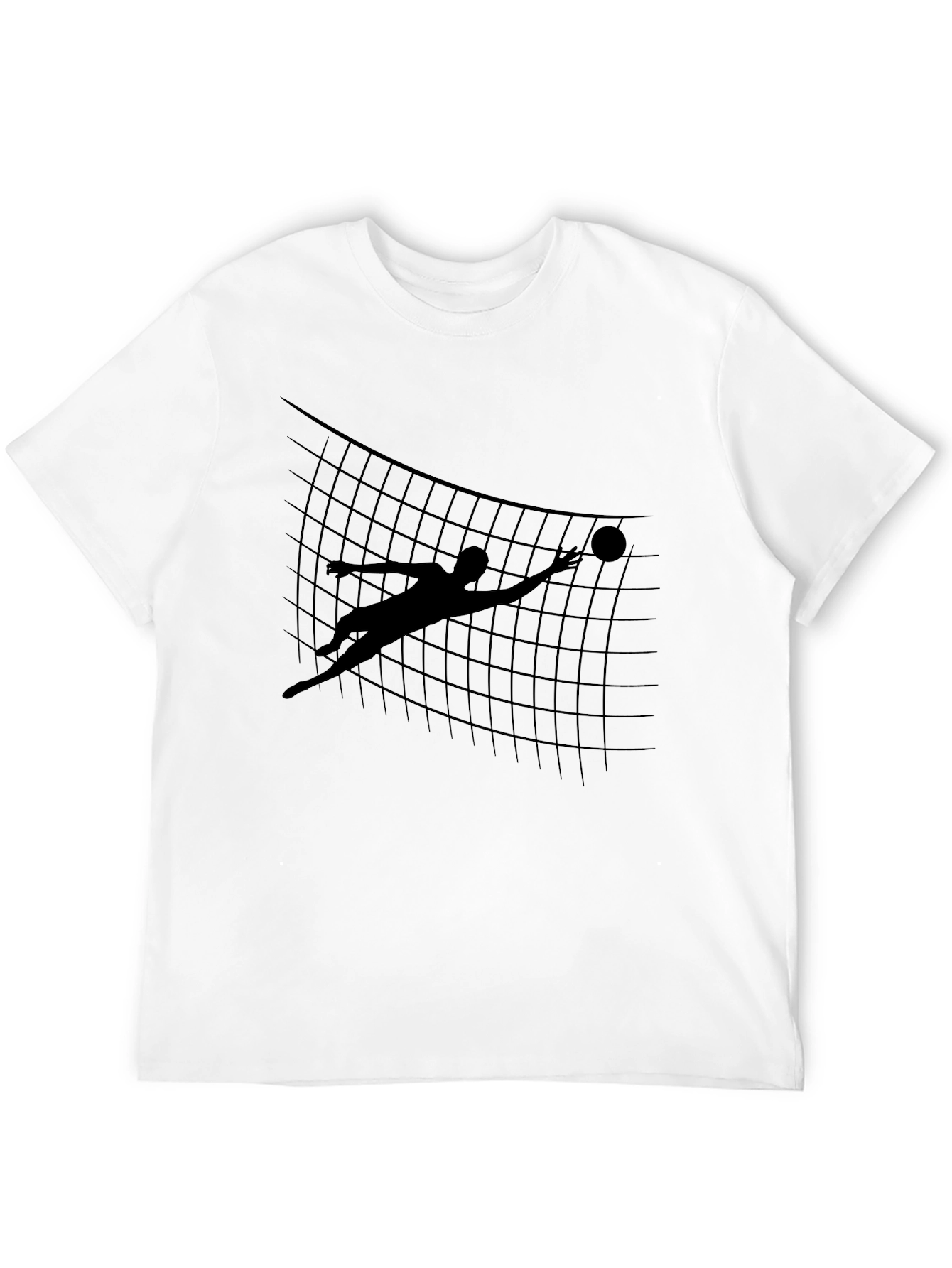 Volleyball Silhouette Graphic Tee - Black