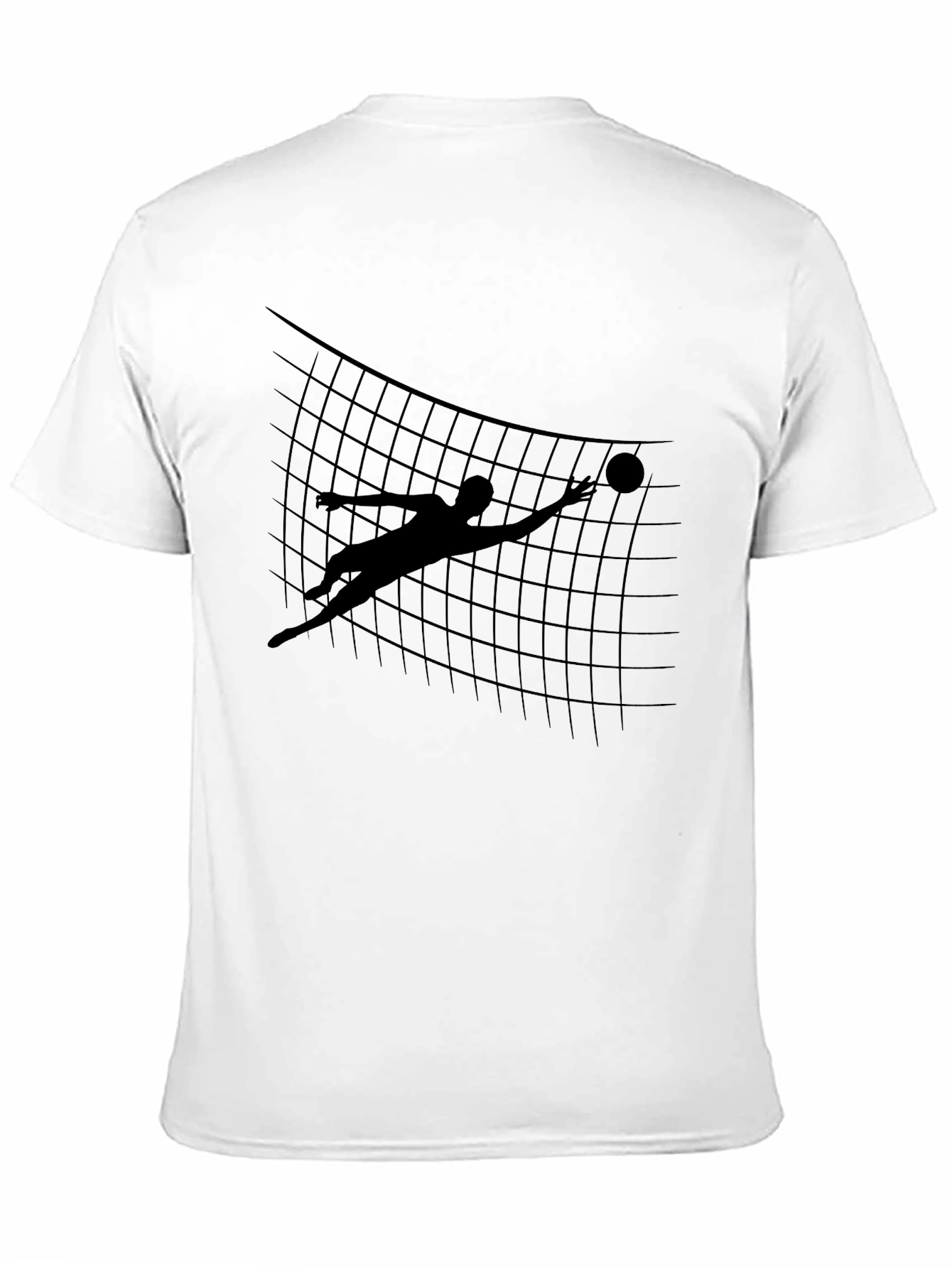 Volleyball Silhouette Graphic Tee - Black