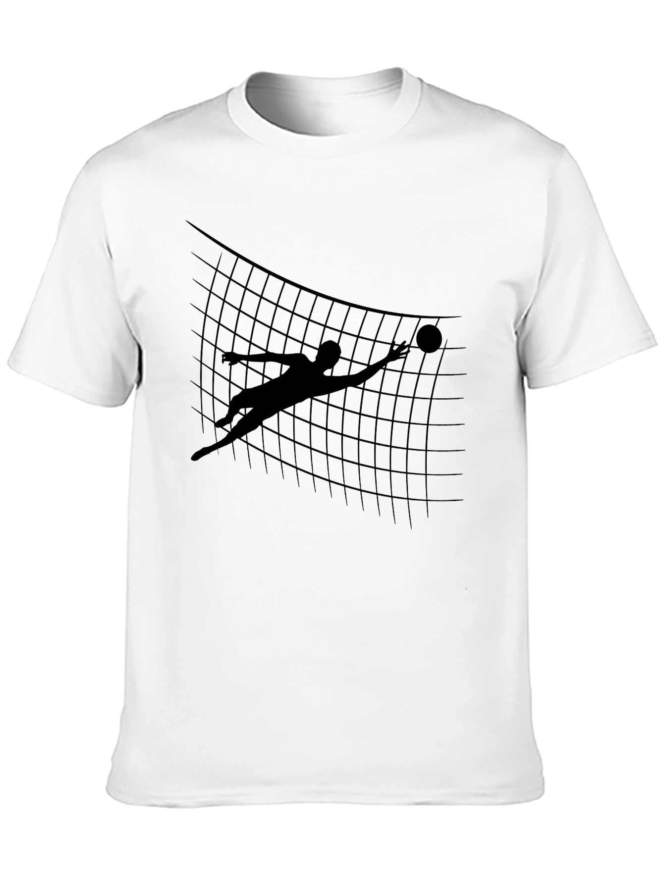 Volleyball Silhouette Graphic Tee - Black