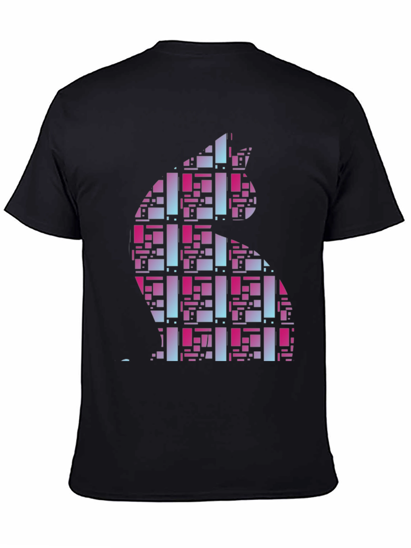 Abstract Cat Graphic Tee - Modern Style