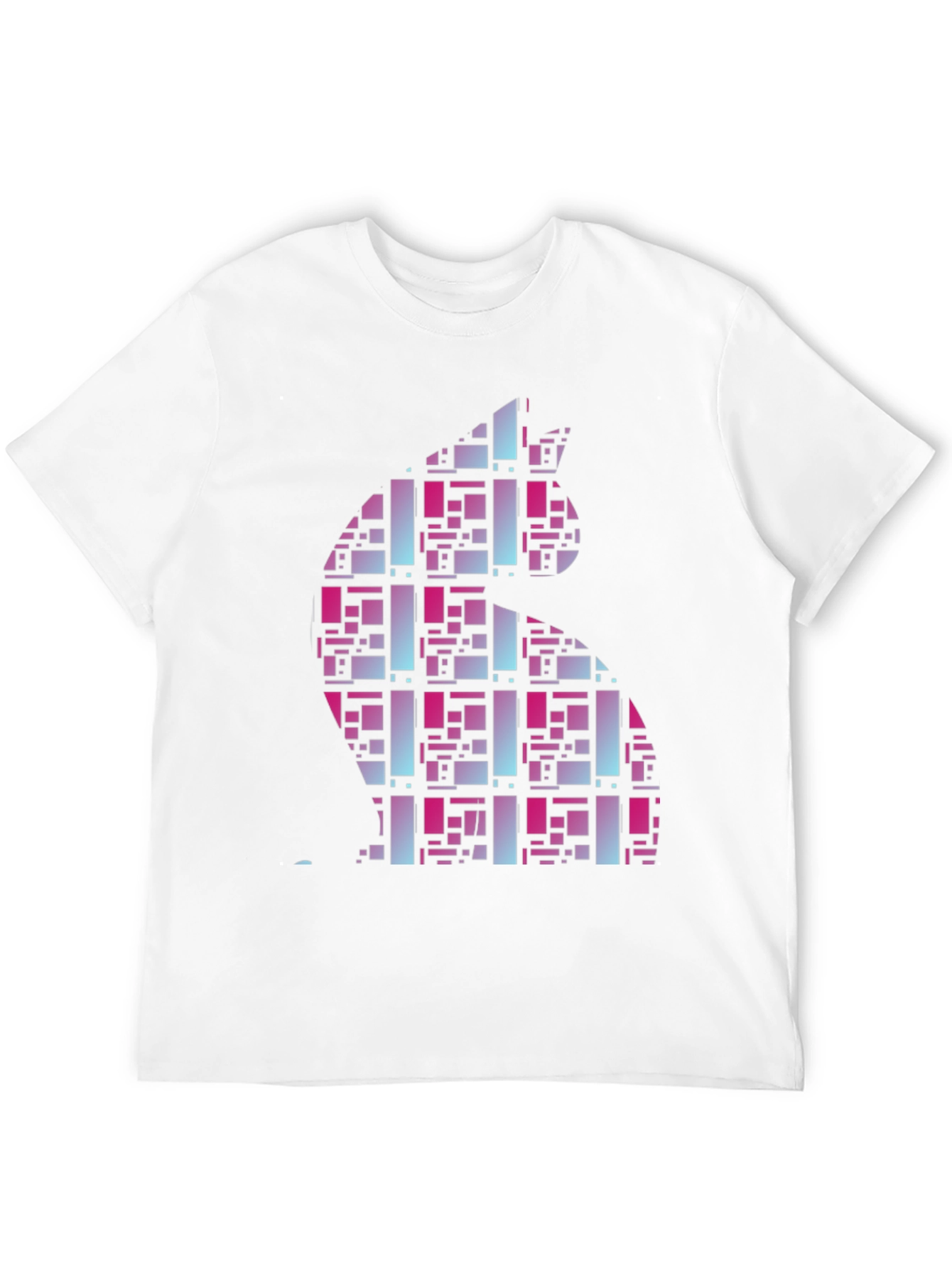 Abstract Cat Graphic Tee - Modern Style