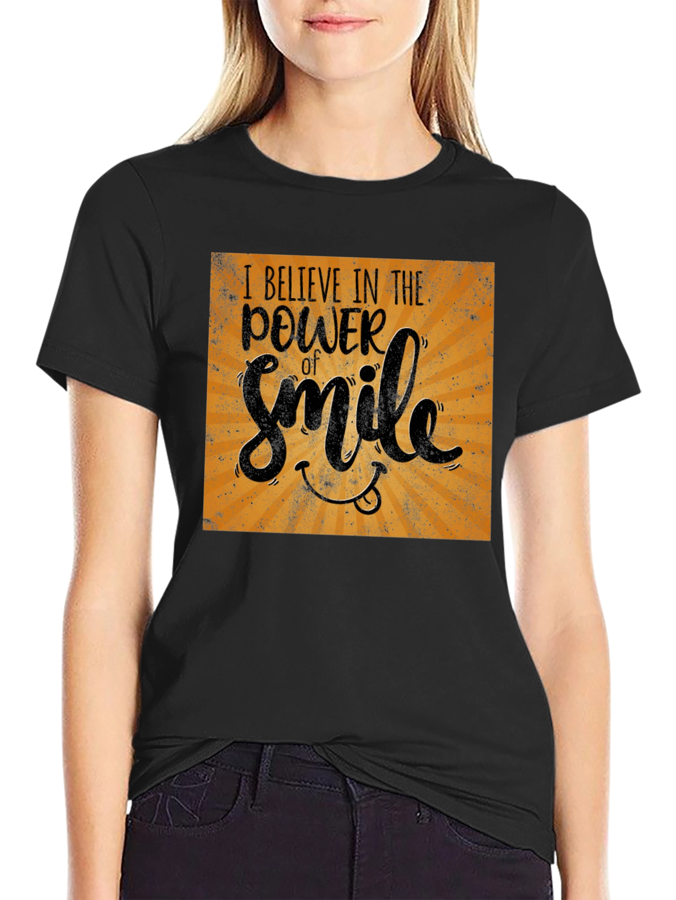 Power of Smile Graphic Tee - Black