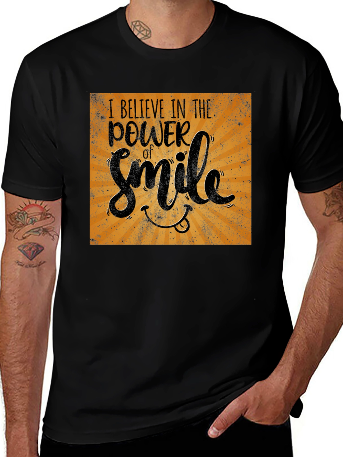 Power of Smile Graphic Tee - Black