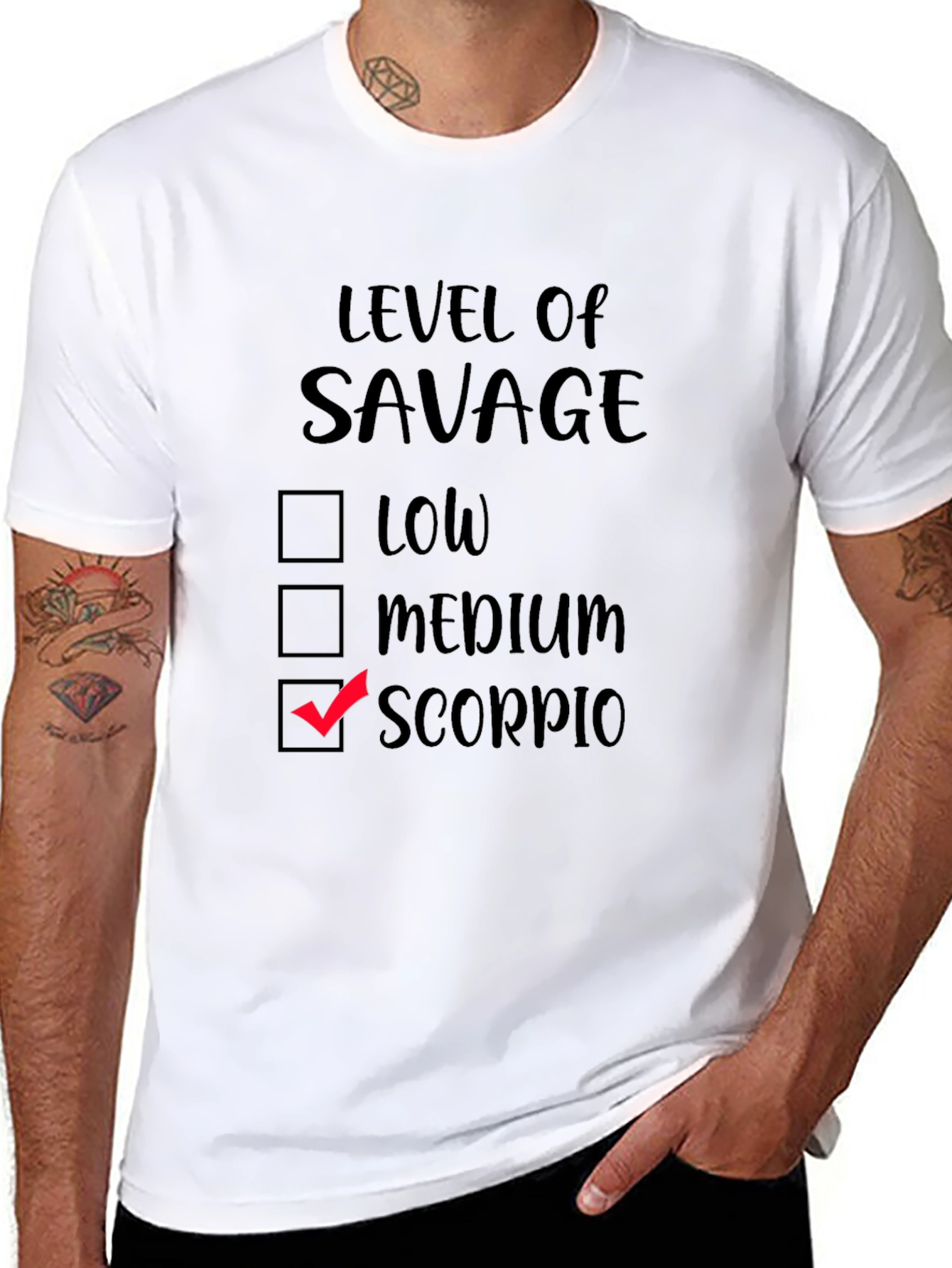 Level of Savage Scorpio Black T-Shirt